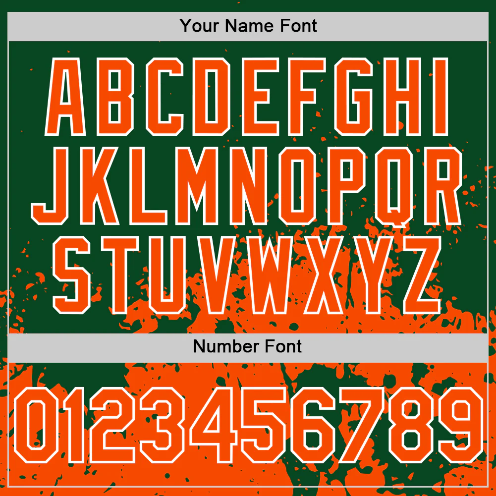 Custom Green Orange-White Abstract Splatter Grunge Authentic Baseball Jersey - Image 5