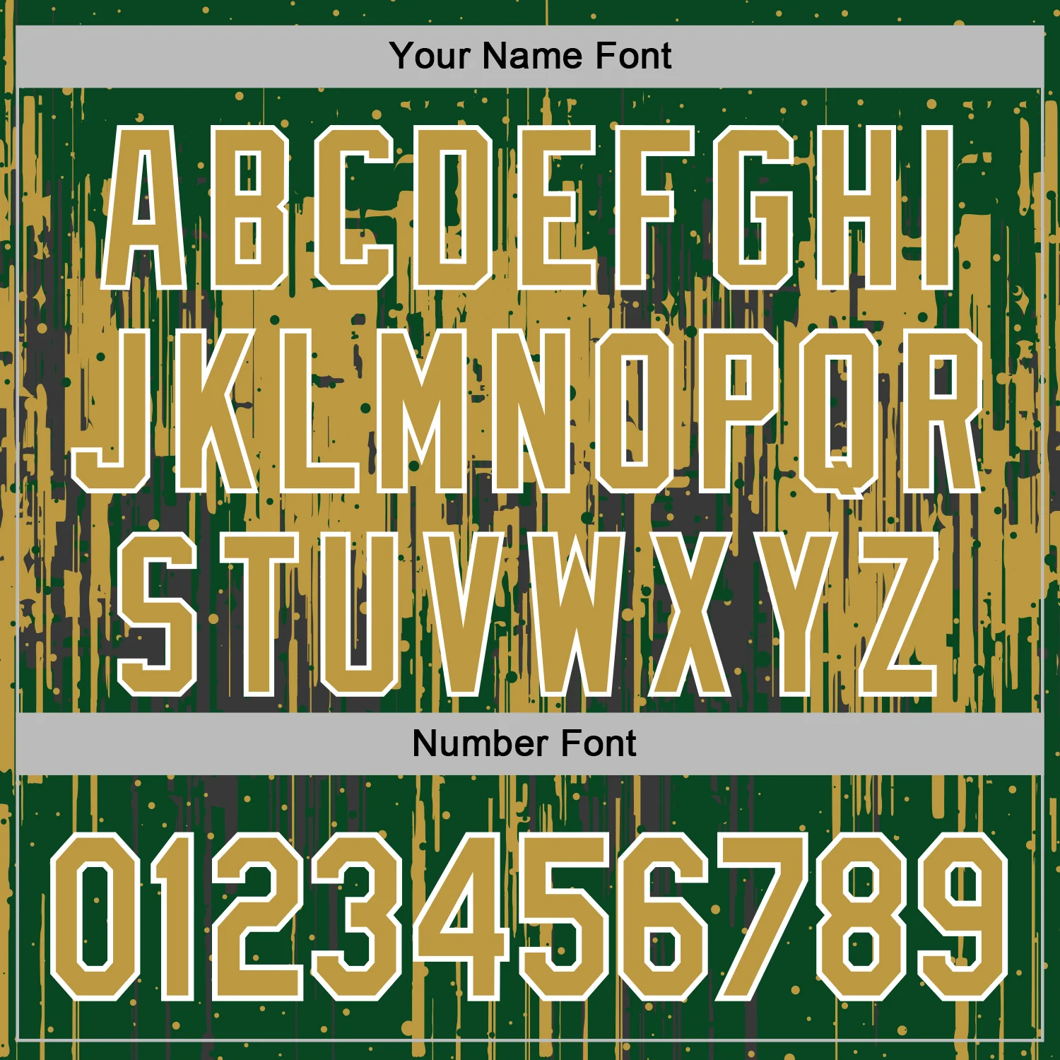 Custom Stitched Green Old Gold-White Dripping Splatter Sports Pullover Sweatshirt Hoodie - Image 6