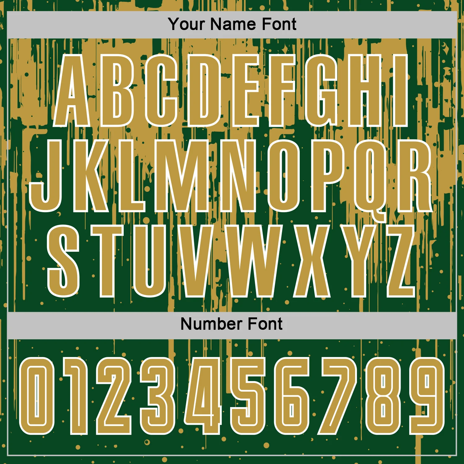 Custom Green Old Gold-White Dripping Splatte Pattern Sports Sublimation Soccer Uniform Jersey - Image 6