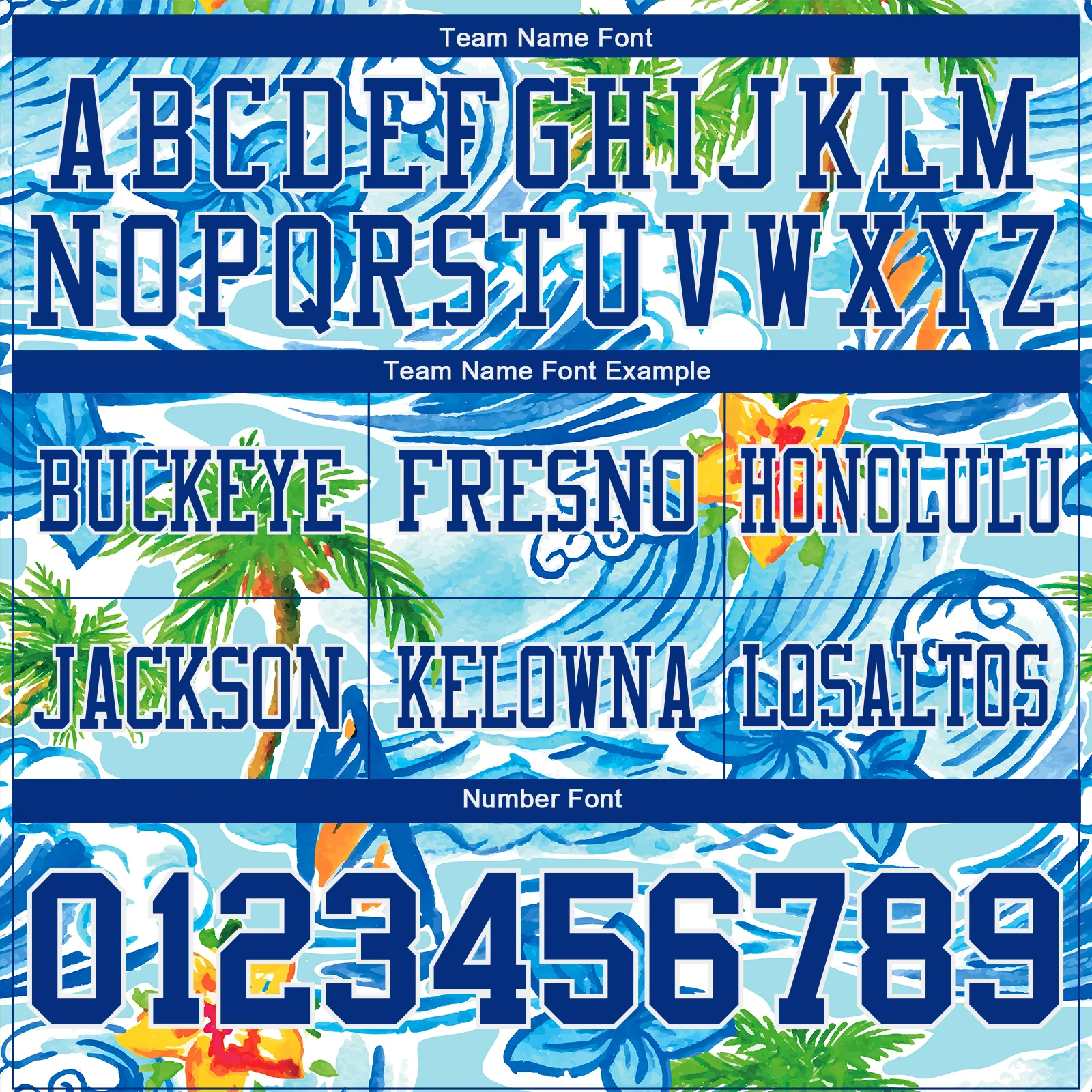 Custom Ice Blue Royal-White 3D Pattern Beach Hawaii Palm Trees And Flowers Authentic Football Jersey - Image 4