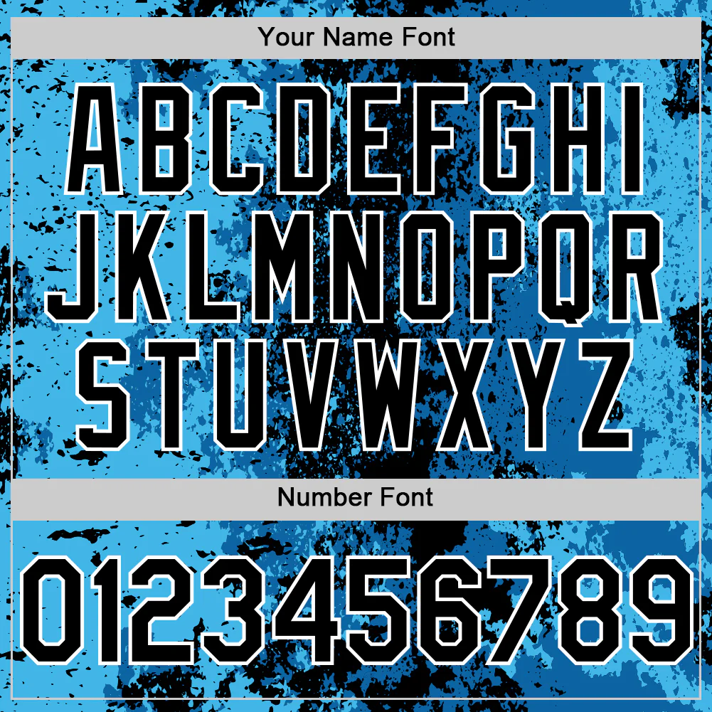 Custom Blue Black-White 3D Pattern Design Bomber Full-Snap Varsity Letterman Hoodie Jacket - Image 6