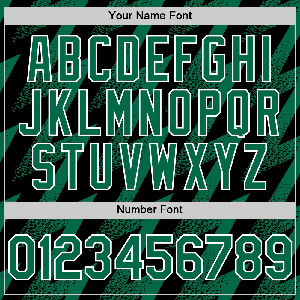 Custom Black Kelly Green-White Zigzag Shape 3D Pattern Design Bomber Full-Snap Varsity Letterman Hoodie Jacket - Image 6