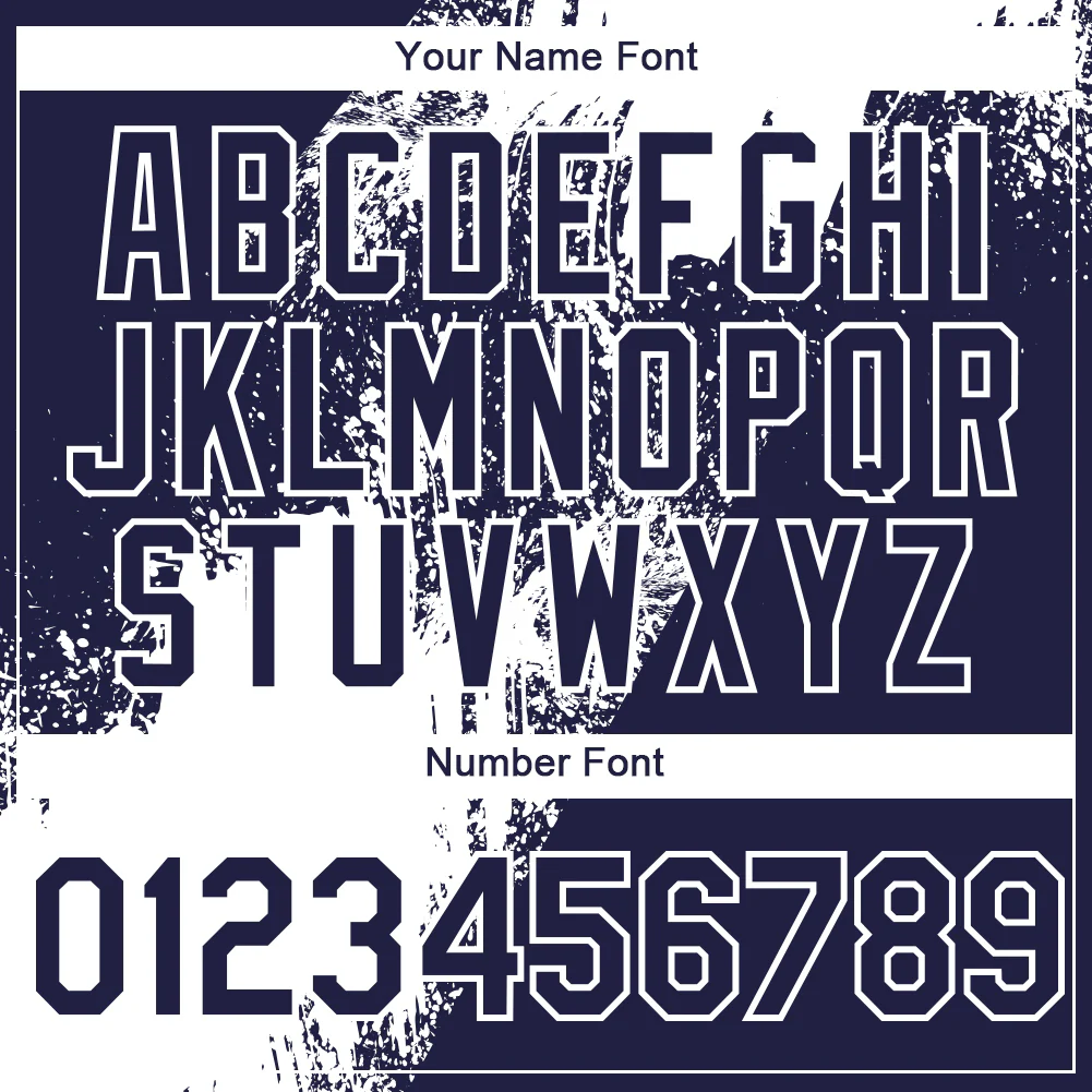 Custom Navy White Abstract Brush Stroke 3D Pattern Design Bomber Full-Snap Varsity Letterman Hoodie Jacket - Image 6