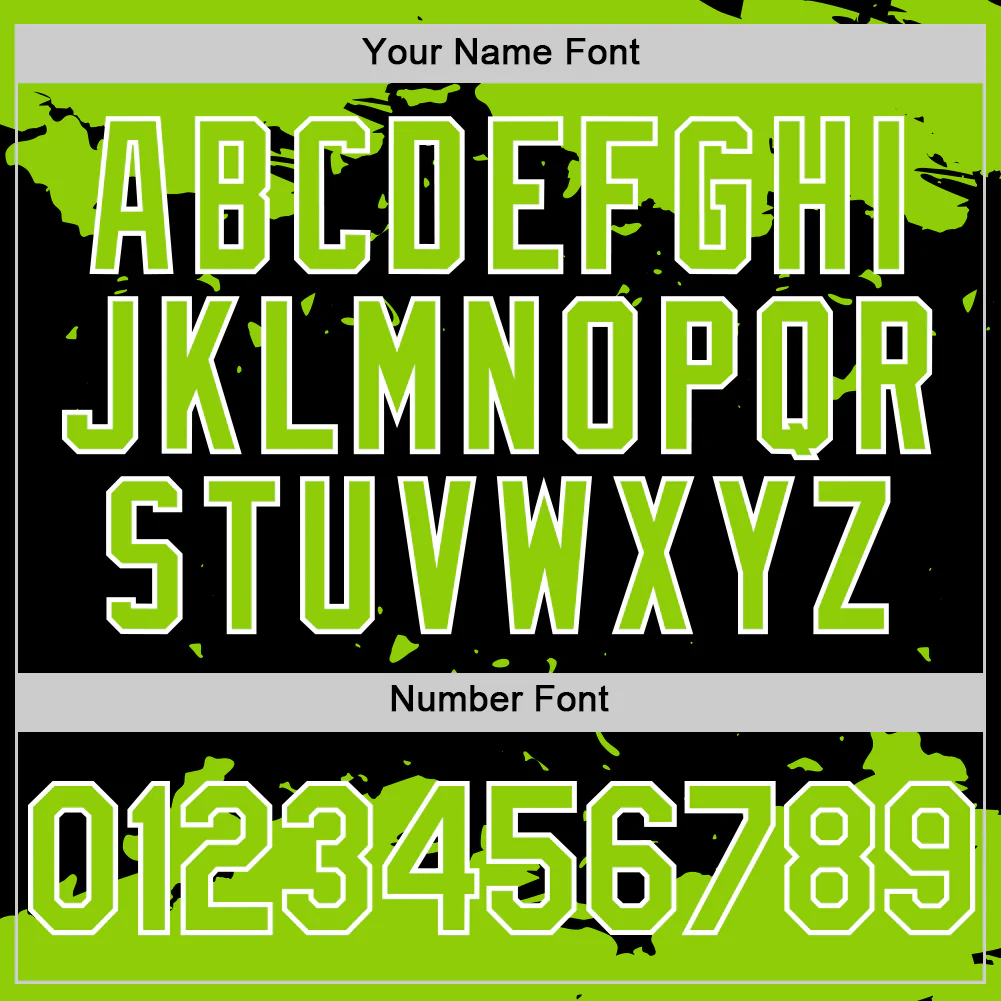 Custom Black Neon Green-White Splash Art 3D Pattern Design Bomber Full-Snap Varsity Letterman Hoodie Jacket - Image 6
