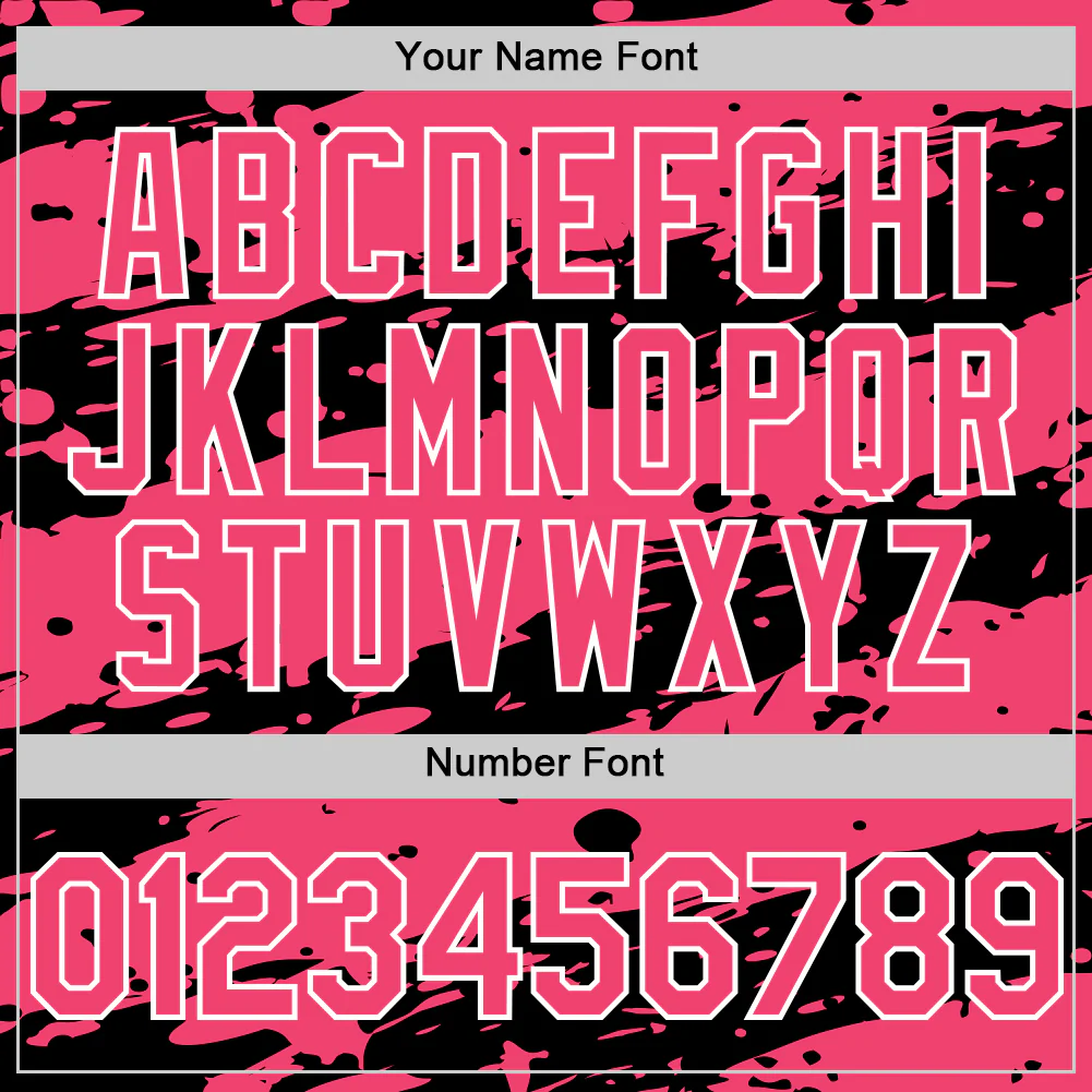 Custom Black Neon Pink-White Splash 3D Pattern Design Bomber Full-Snap Varsity Letterman Hoodie Jacket - Image 6