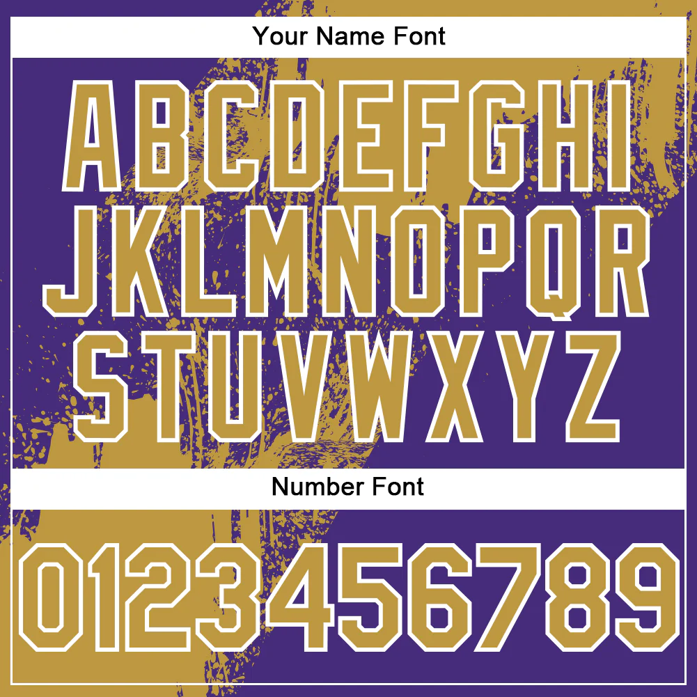 Custom Purple Old Gold-White Abstract Brush Stroke 3D Pattern Design Bomber Full-Snap Varsity Letterman Hoodie Jacket - Image 6