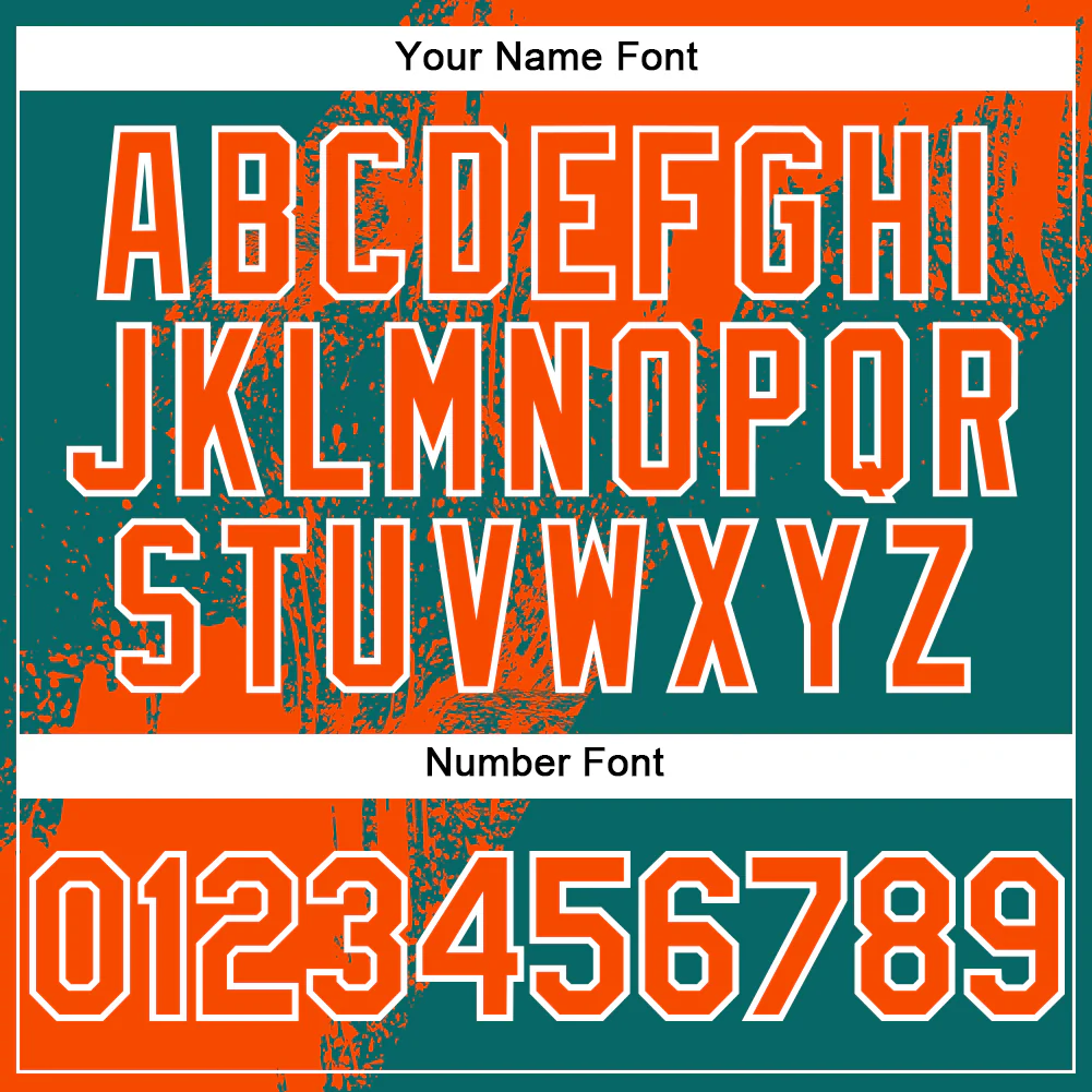 Custom Teal Orange-White Abstract Brush Stroke 3D Pattern Design Bomber Full-Snap Varsity Letterman Hoodie Jacket - Image 6