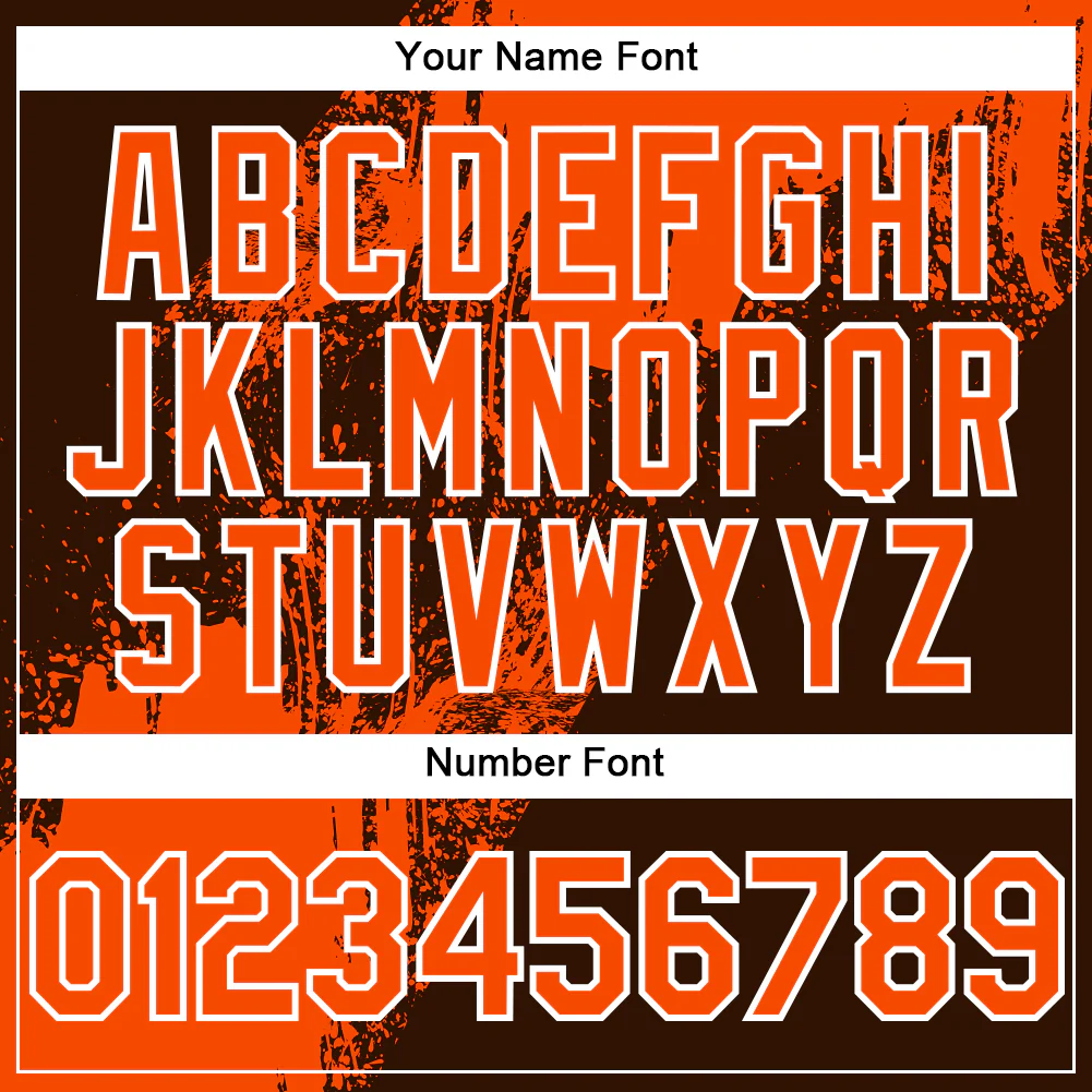 Custom Brown Orange-White Abstract Brush Stroke 3D Pattern Design Bomber Full-Snap Varsity Letterman Hoodie Jacket - Image 6