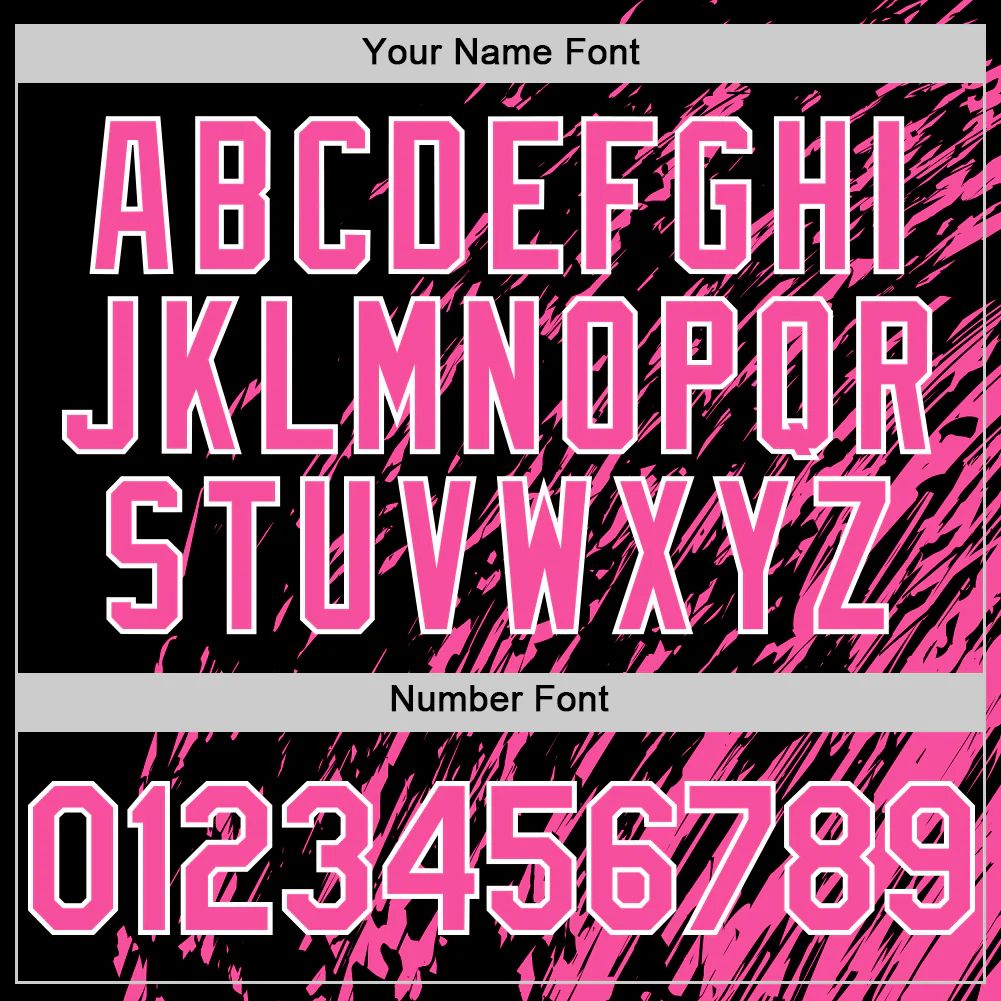 Custom Black Pink-White 3D Pattern Design Bomber Full-Snap Varsity Letterman Hoodie Jacket - Image 6