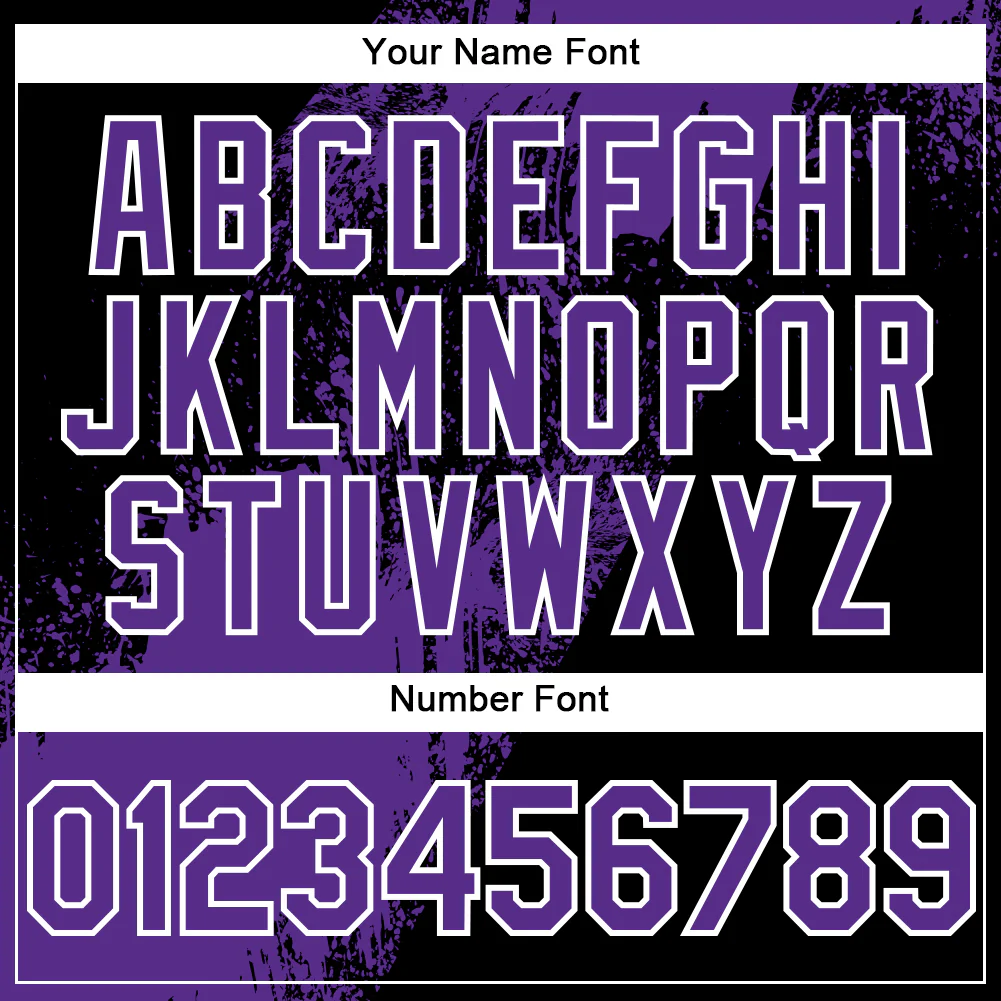 Custom Black Purple-White Abstract Brush Stroke 3D Pattern Design Bomber Full-Snap Varsity Letterman Hoodie Jacket - Image 6