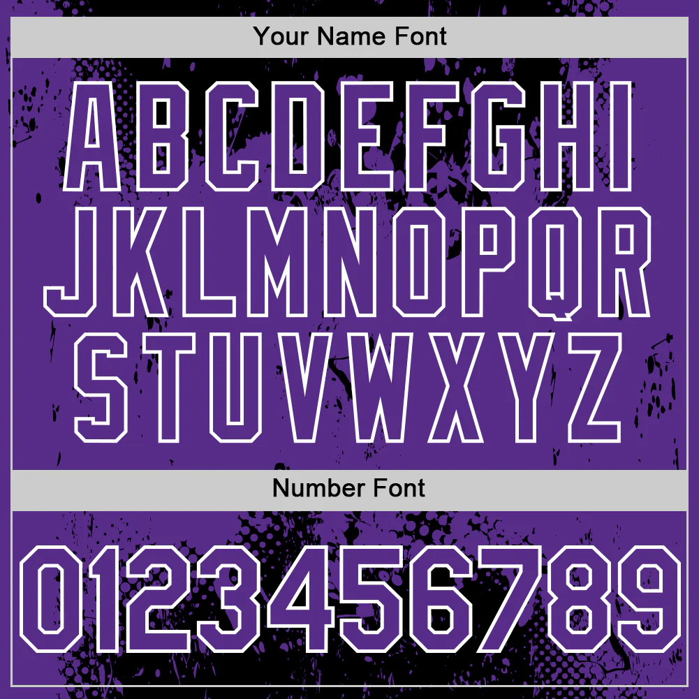 Custom Black Purple-White Splash Art 3D Pattern Design Bomber Full-Snap Varsity Letterman Hoodie Jacket - Image 6