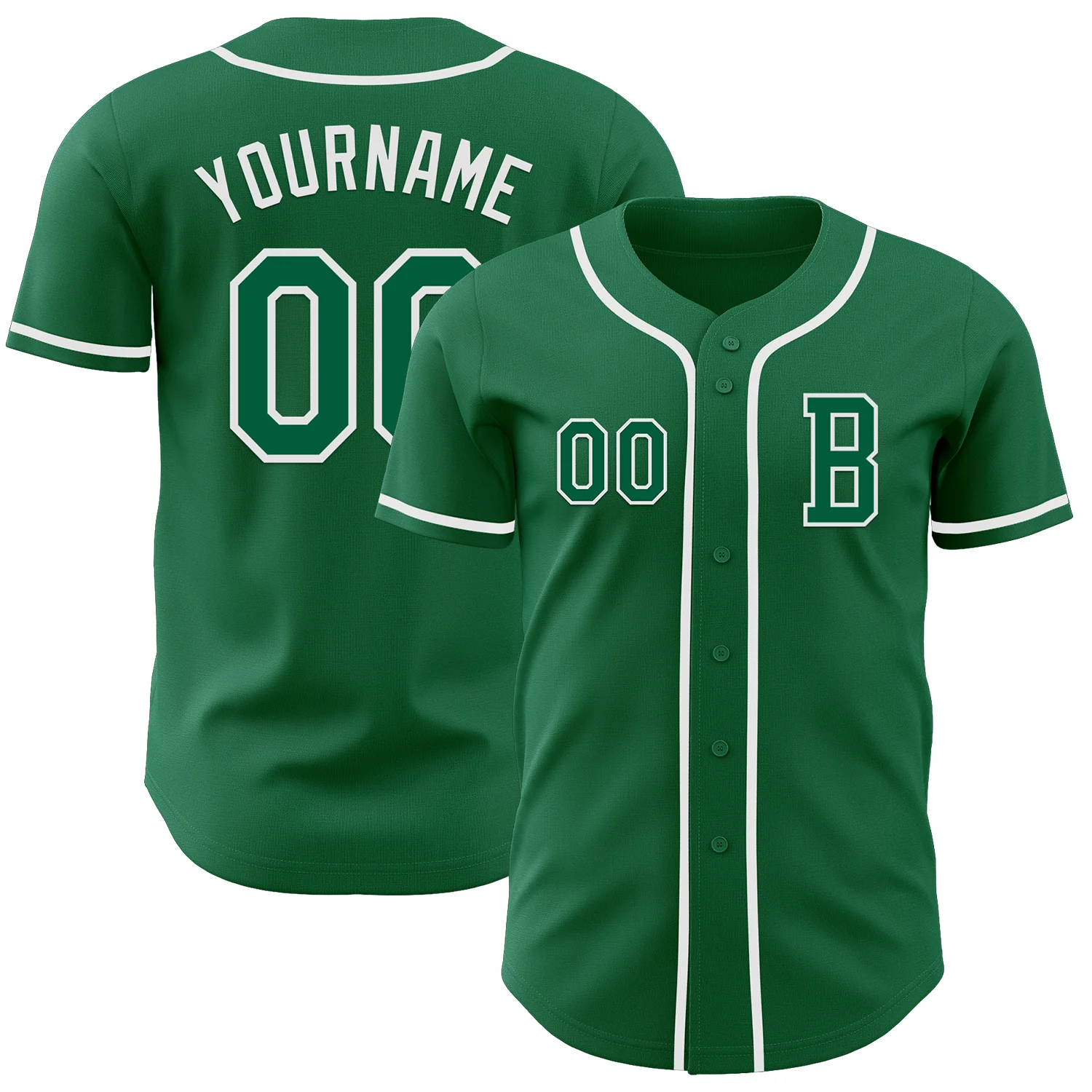 Custom Kelly Green White Authentic Baseball Jersey