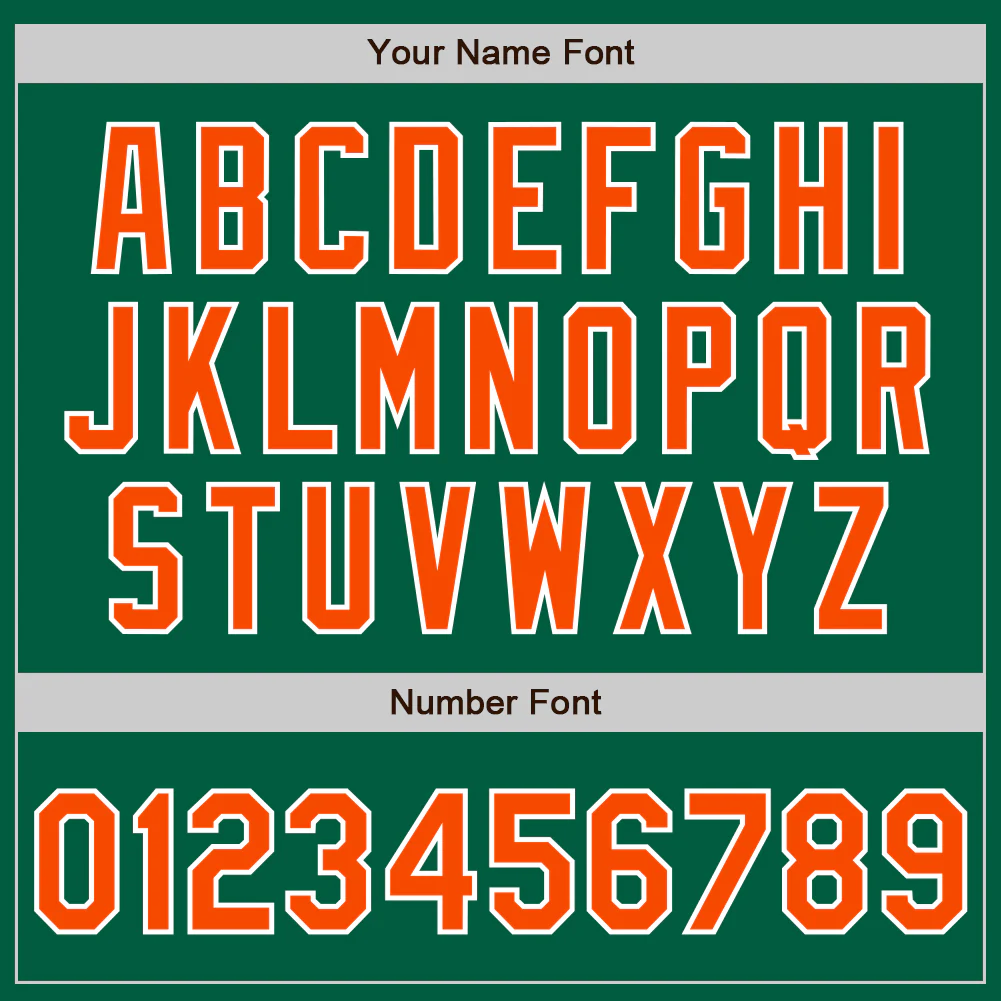 Custom Kelly Green Orange-White Authentic Baseball Jersey - Image 8