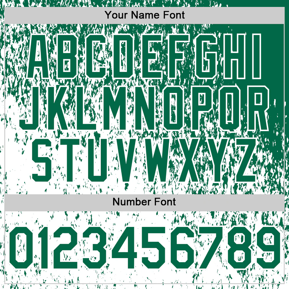 Custom Kelly Green White Abstract Fragment Splatter Authentic Baseball Jersey - Image 5