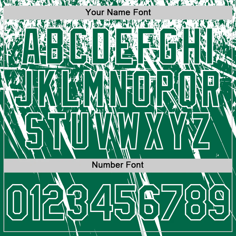 Custom Kelly Green White Distressed Scratch Brush Stroke Authentic Baseball Jersey - Image 5