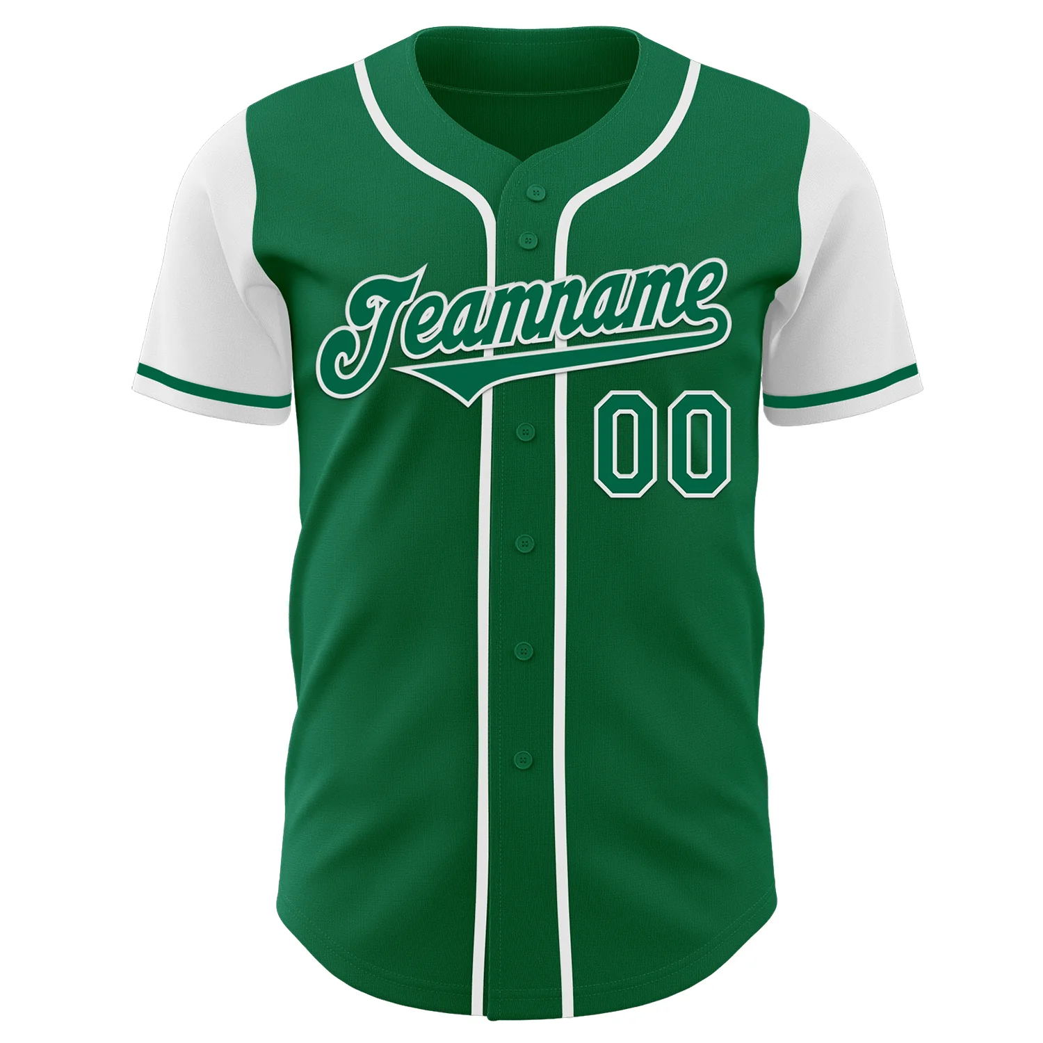 Custom Kelly Green White Authentic Two Tone Baseball Jersey - Image 2