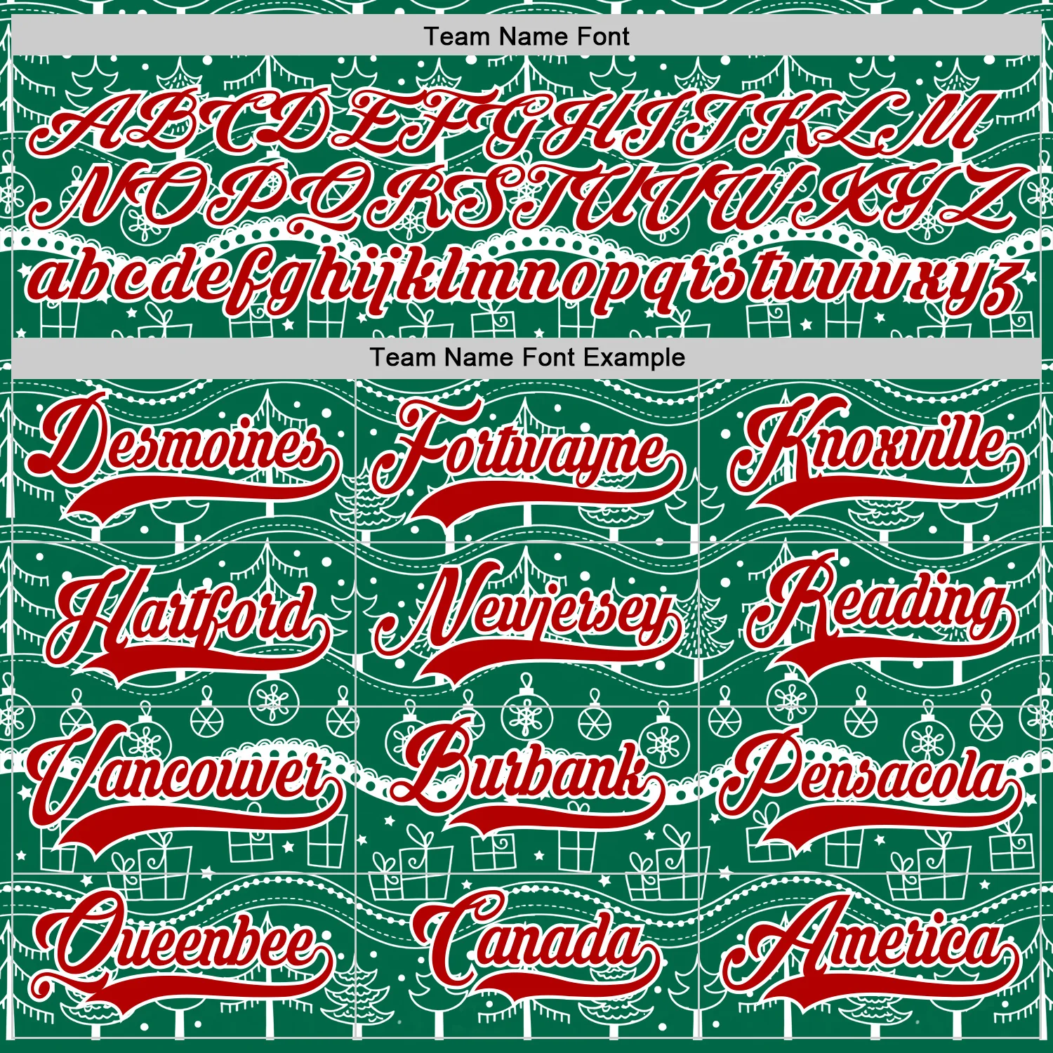 Custom Kelly Green Red-White 3D Christmas Hockey Lace Neck Jersey - Image 4