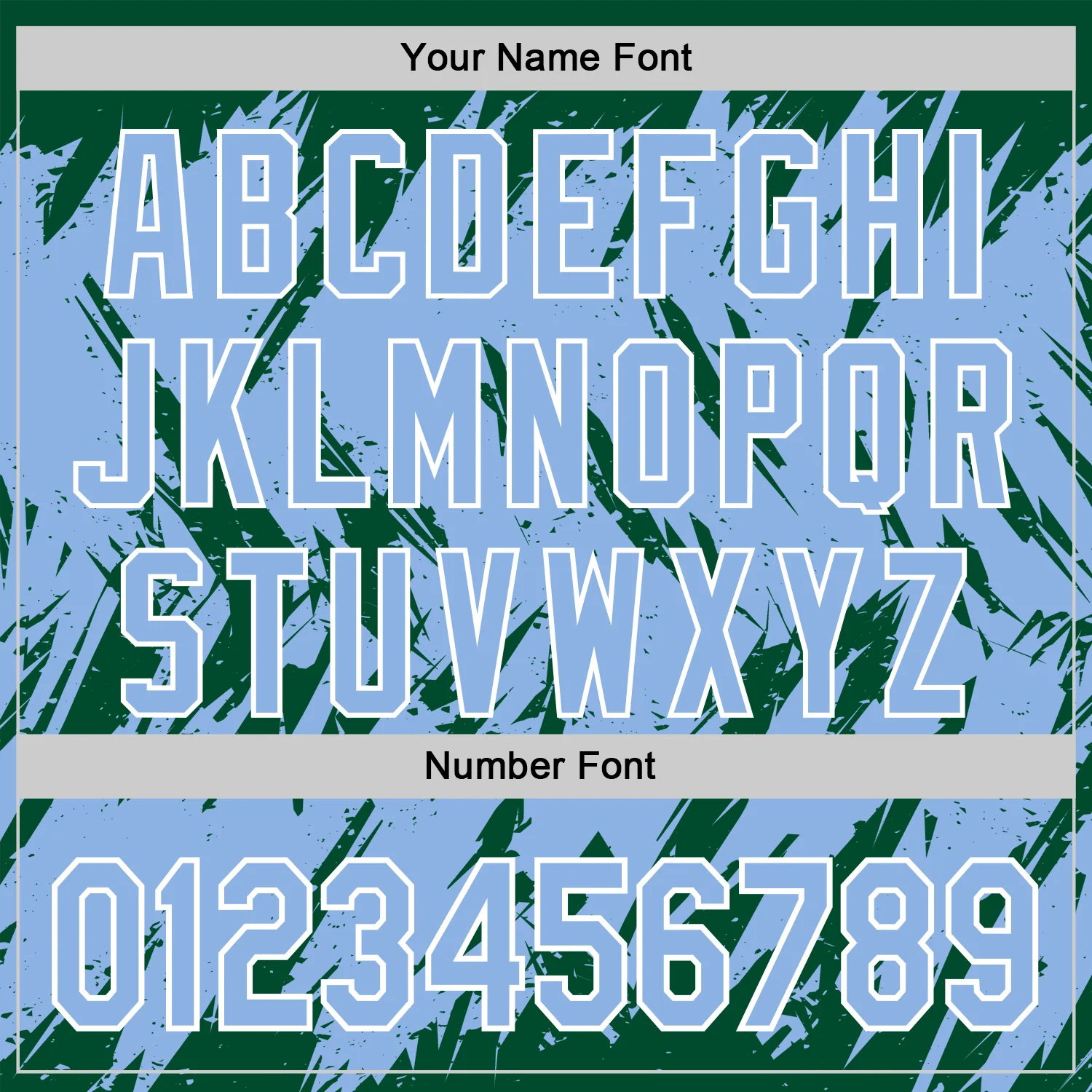 Custom Kelly Green Light Blue-White Abstract Sharp Shape Fragment Pattern Bomber Full-Snap Varsity Letterman Hoodie Jacket - Image 6