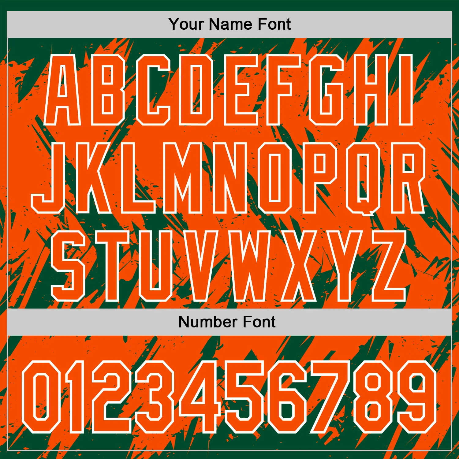 Custom Kelly Green Orange-White Abstract Sharp Shape Fragment Pattern Bomber Full-Snap Varsity Letterman Hoodie Jacket - Image 6