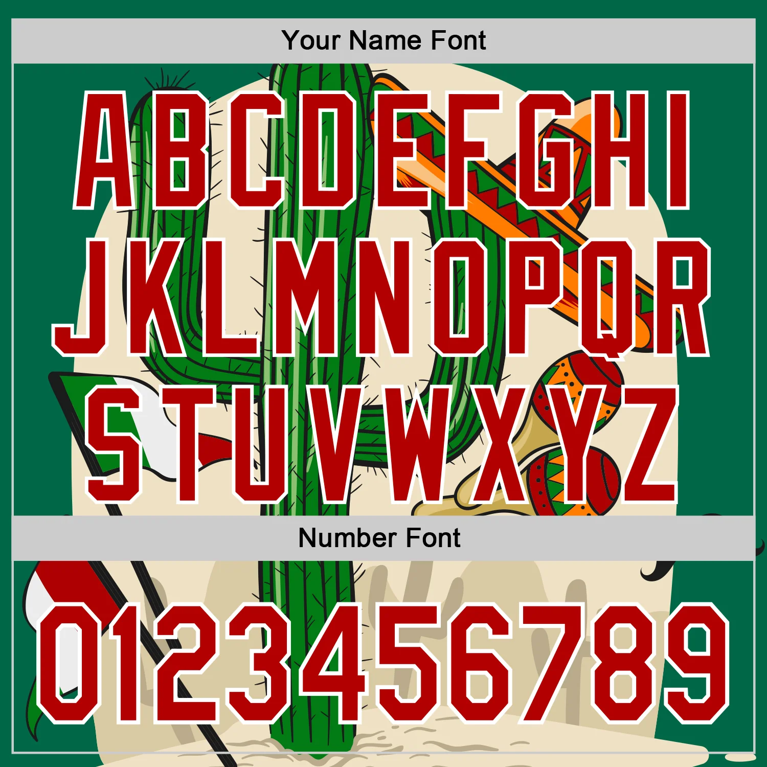 Custom Kelly Green Red-White 3D Mexican Festival Cactus Sombrero And Flag Cinco de Mayo Authentic Baseball Jersey - Image 5