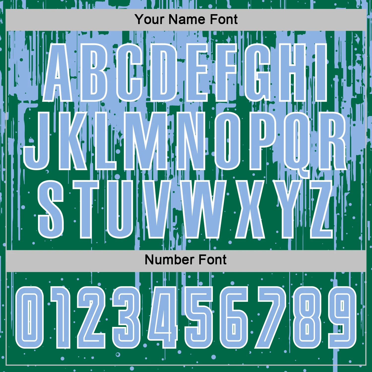 Custom Kelly Green Light Blue-White Dripping Splatte Pattern Sports Sublimation Soccer Uniform Jersey - Image 6