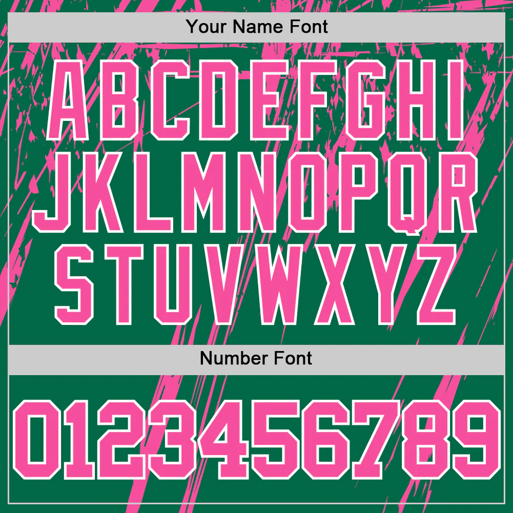 Custom Kelly Green Pink-White Splash Round Neck Sublimation Basketball Suit Jersey - Image 5