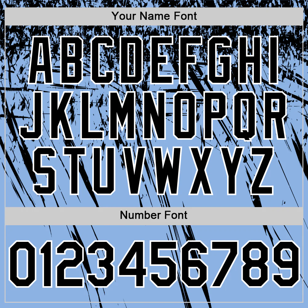 Custom Light Blue Black-White Distressed Scratch Brush Stroke Authentic Baseball Jersey - Image 5