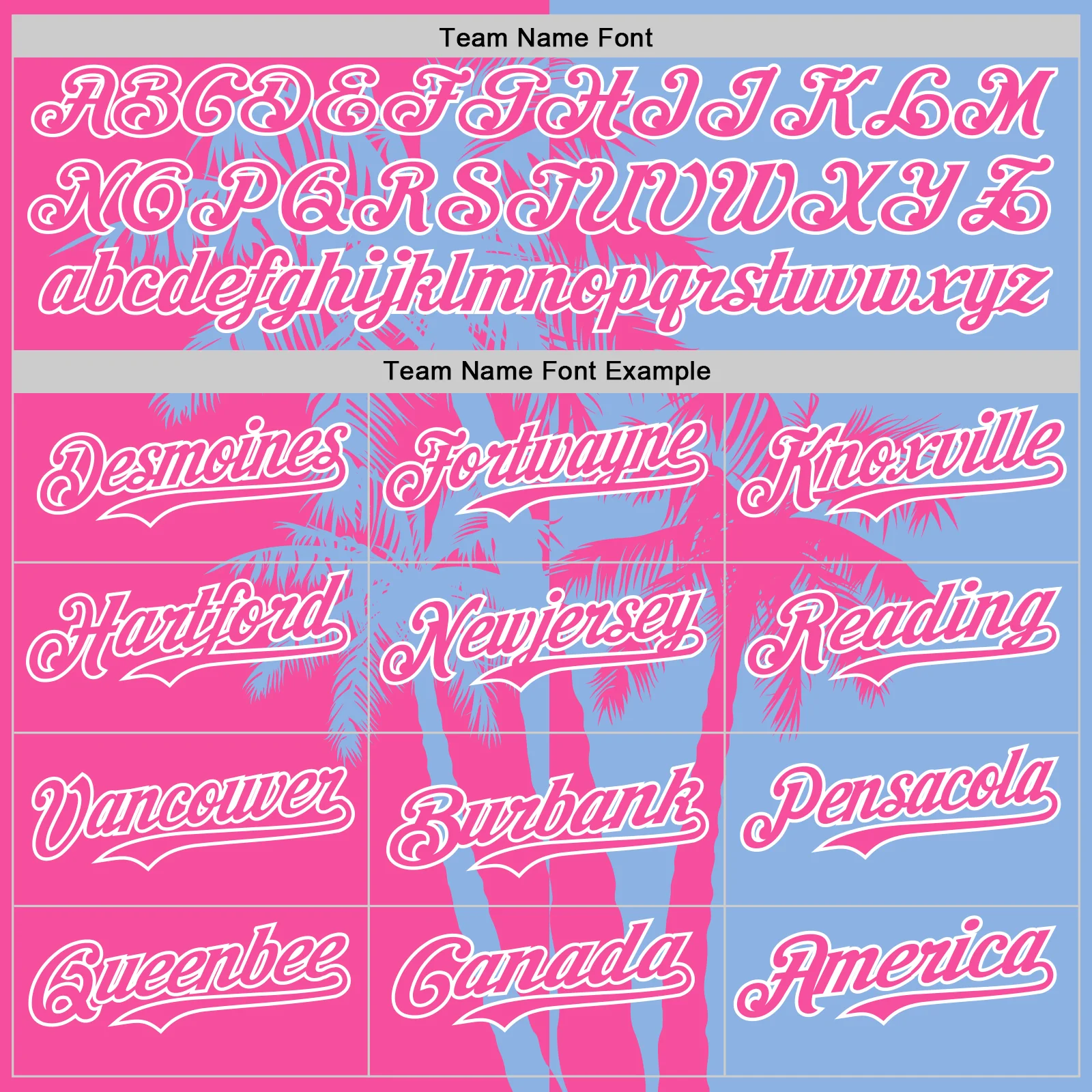 Custom Light Blue Pink-White Hawaii Palm Trees Tropical Coconut Authentic Baseball Jersey - Image 4
