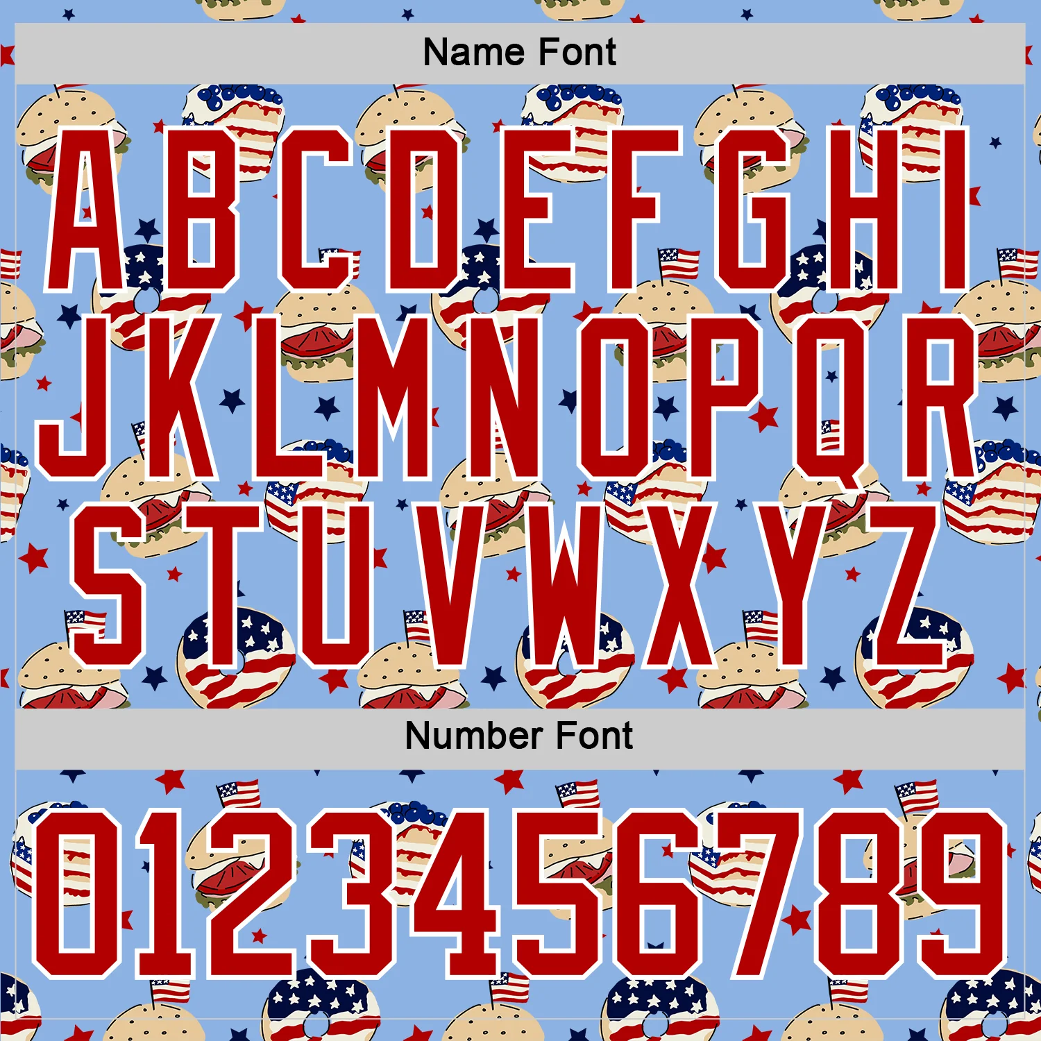 Custom Light Blue Red-White American Flag Hockey Lace Neck Jersey - Image 7