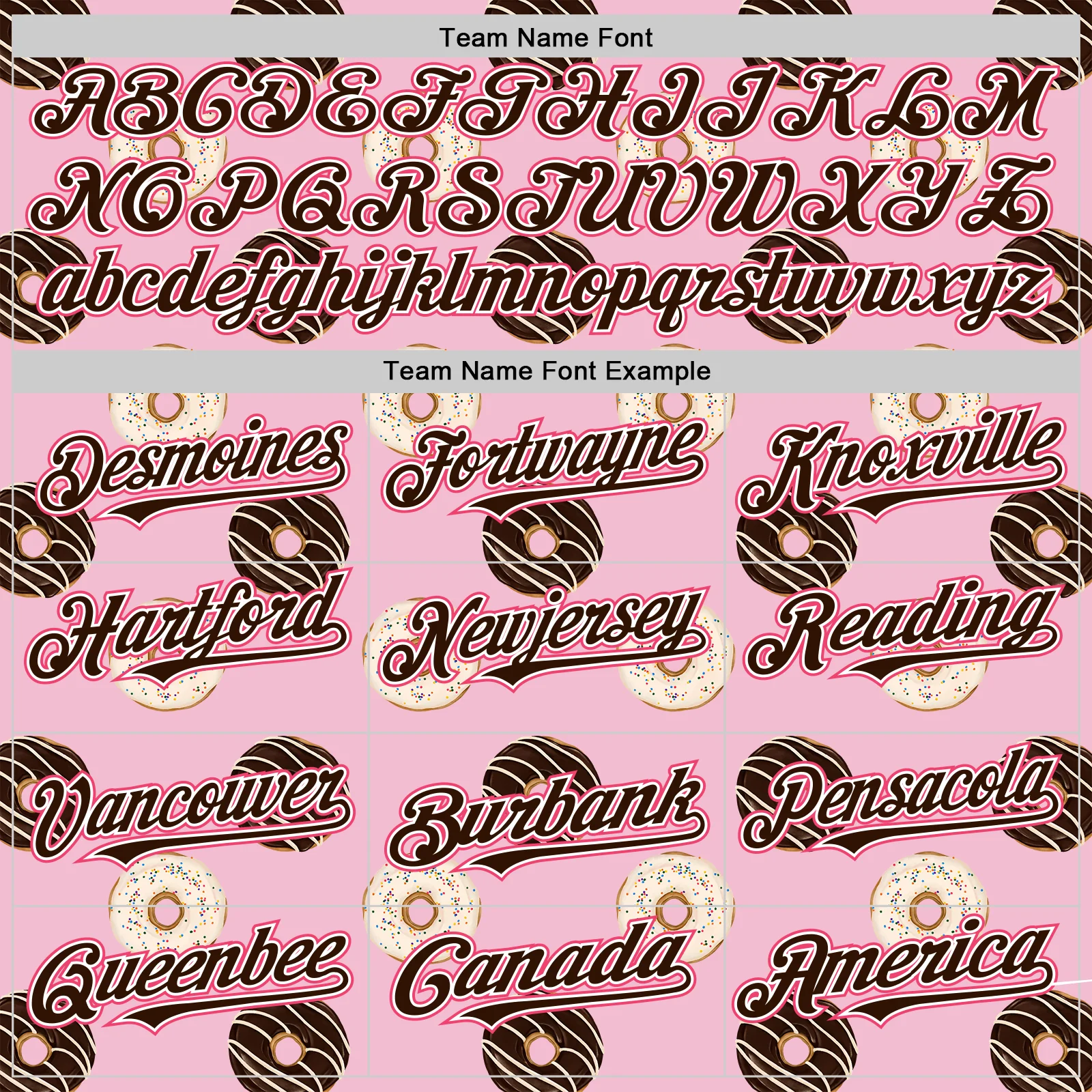 Custom Light Pink Brown-Neon Pink 3D Pattern Design Foodie Food Dessert Doughnut Authentic Baseball Jersey - Image 4