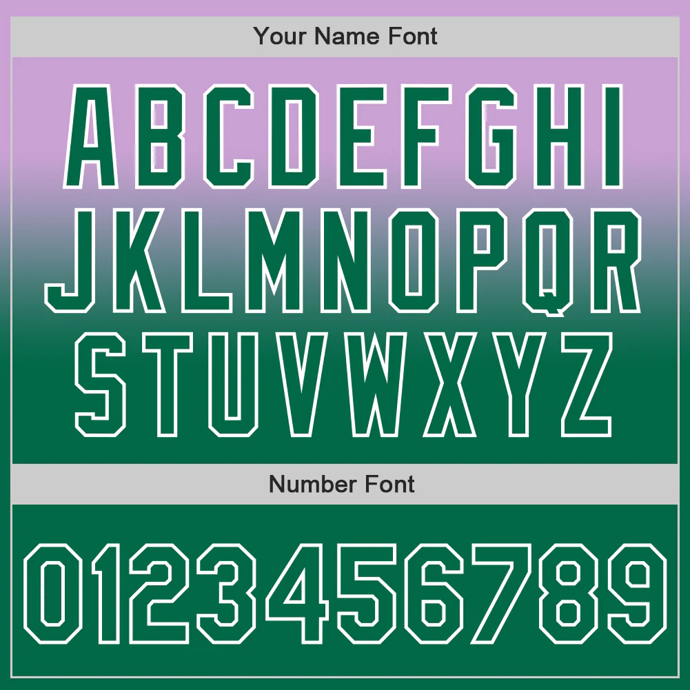 Custom Light Purple Kelly Green-White Authentic Fade Fashion Baseball Jersey - Image 5