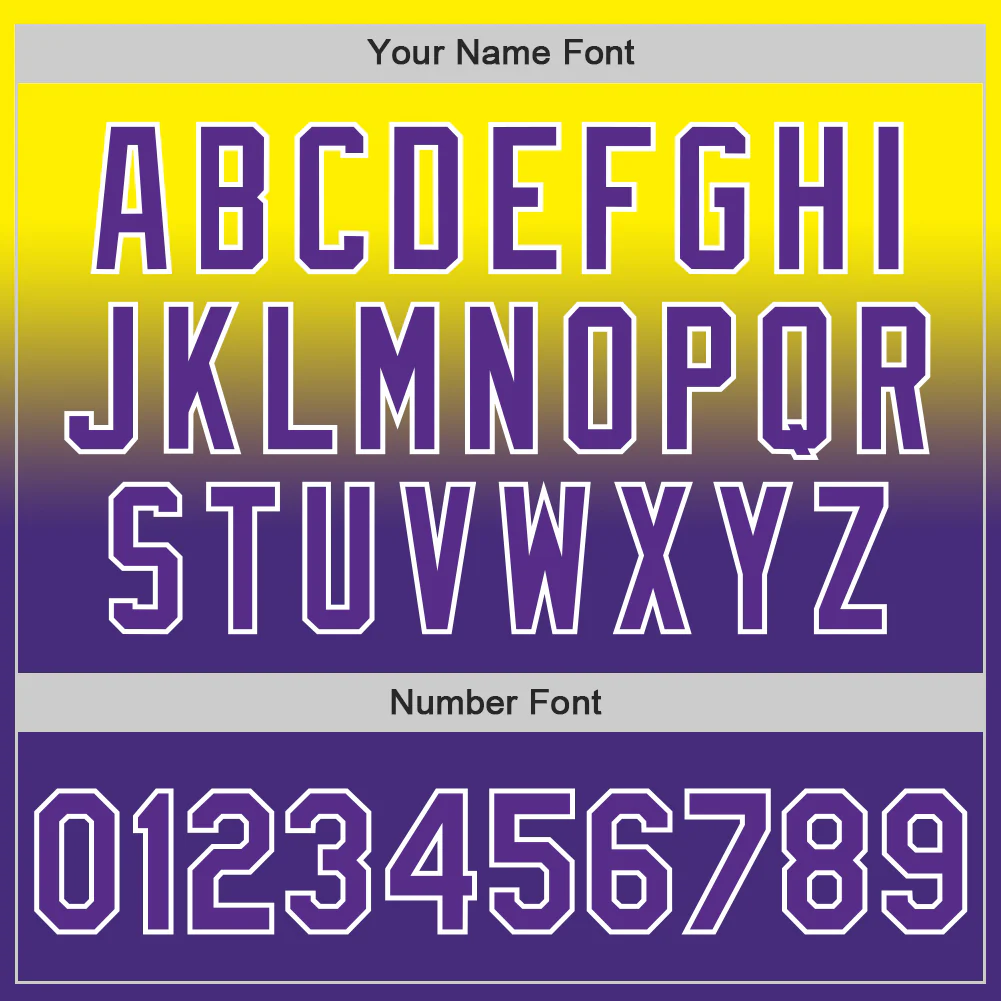 Custom Light Yellow Purple-White Authentic Fade Fashion Baseball Jersey - Image 5