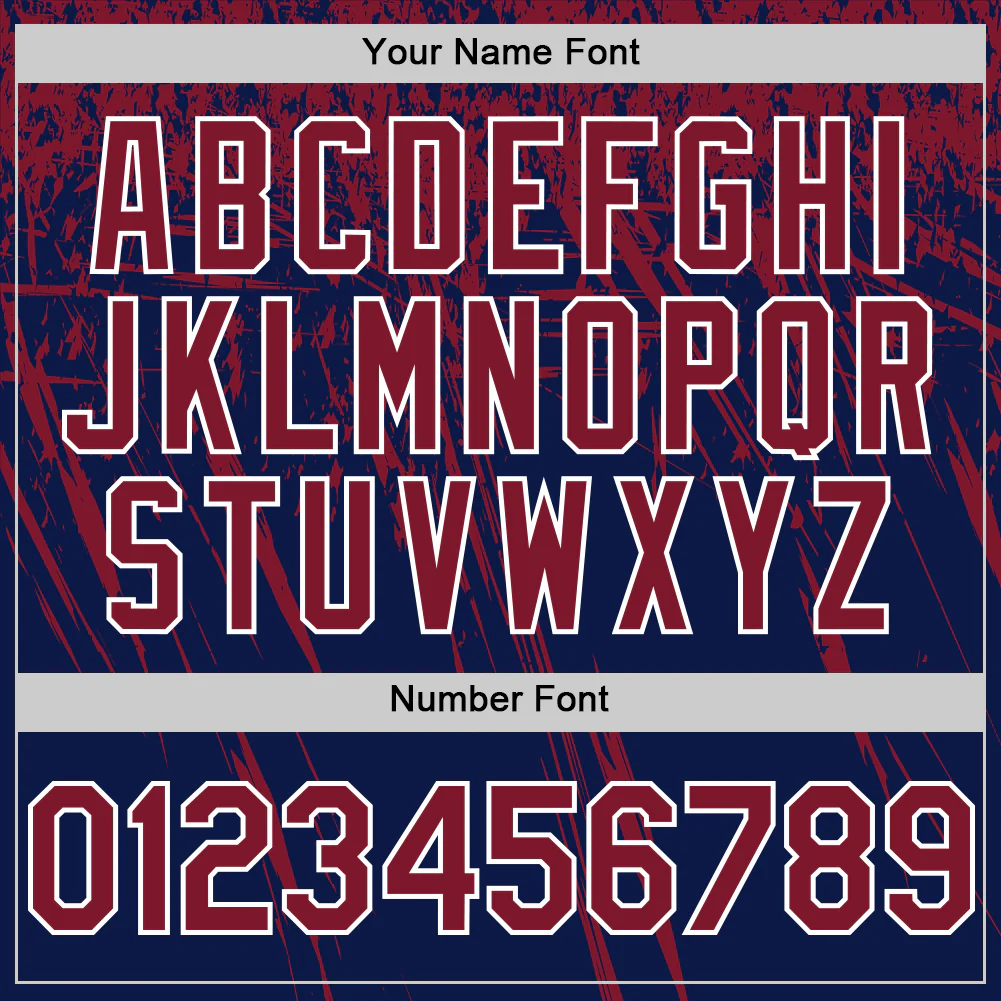 Custom Navy Crimson-White Distressed Scratch Brush Stroke Authentic Baseball Jersey - Image 5