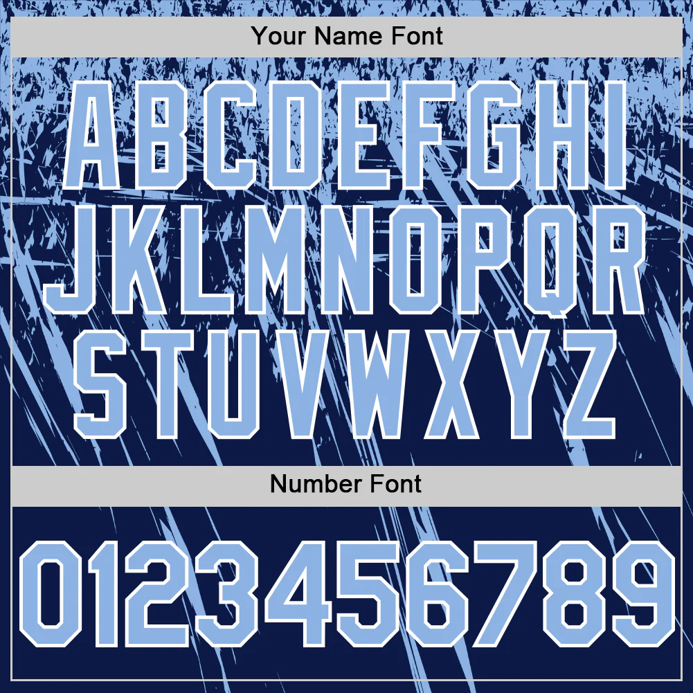 Custom Navy Light Blue-White Distressed Scratch Brush Stroke Authentic Baseball Jersey - Image 5