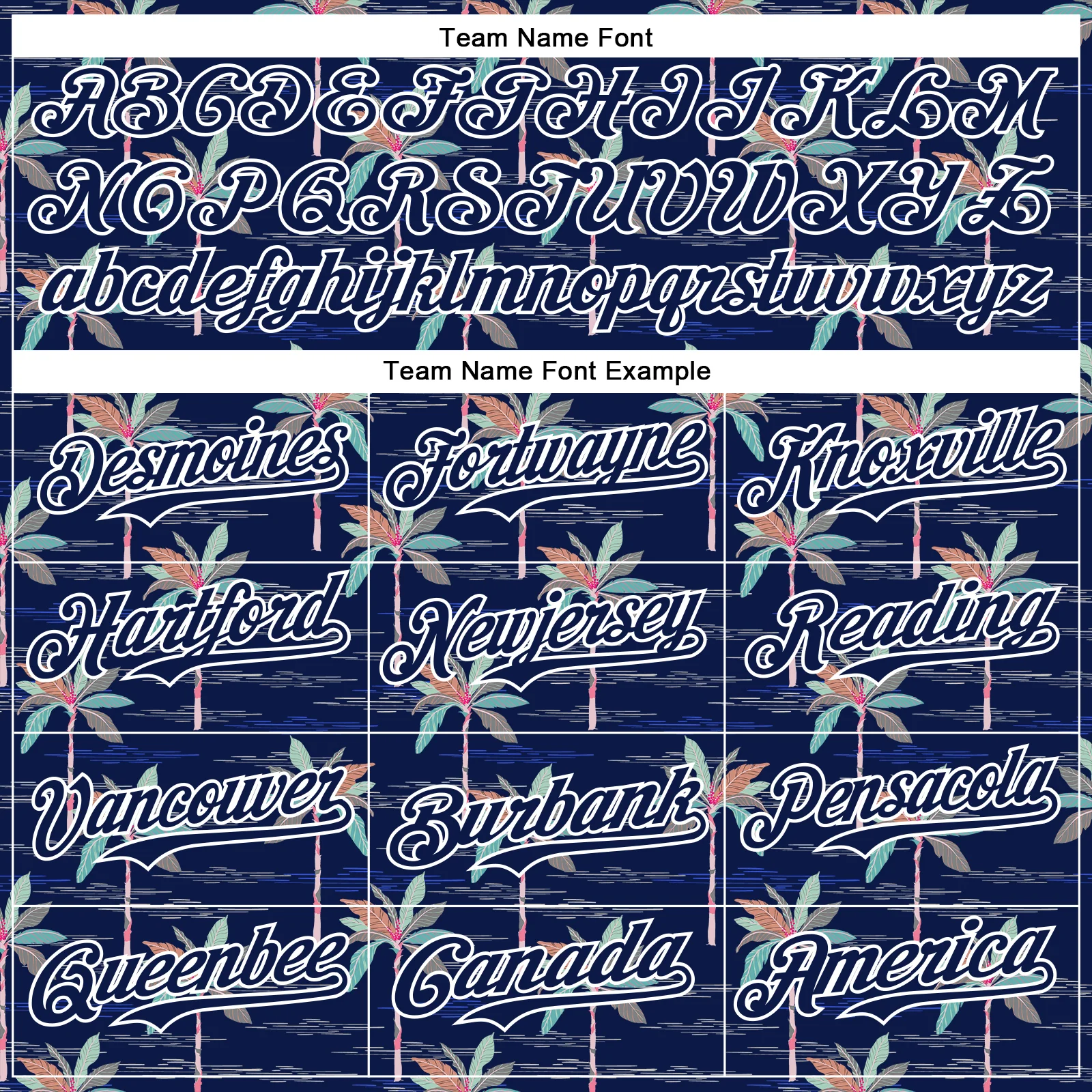 Custom Navy White 3D Hawaii Beach Tropical Palm Tree Authentic Baseball Jersey - Image 4