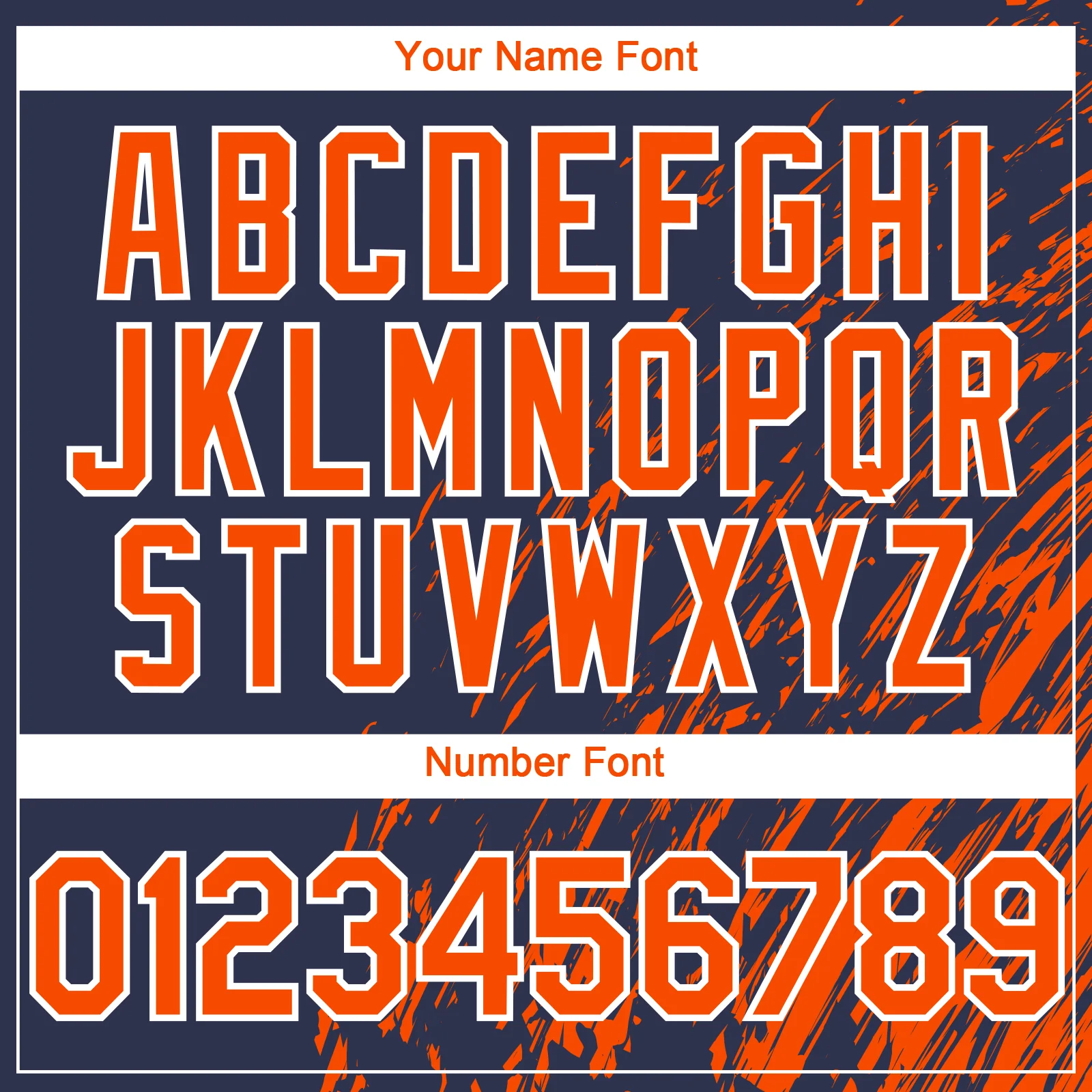 Custom Navy Orange-White Paint Stroke Grunge Streak Authentic Baseball Jersey - Image 5