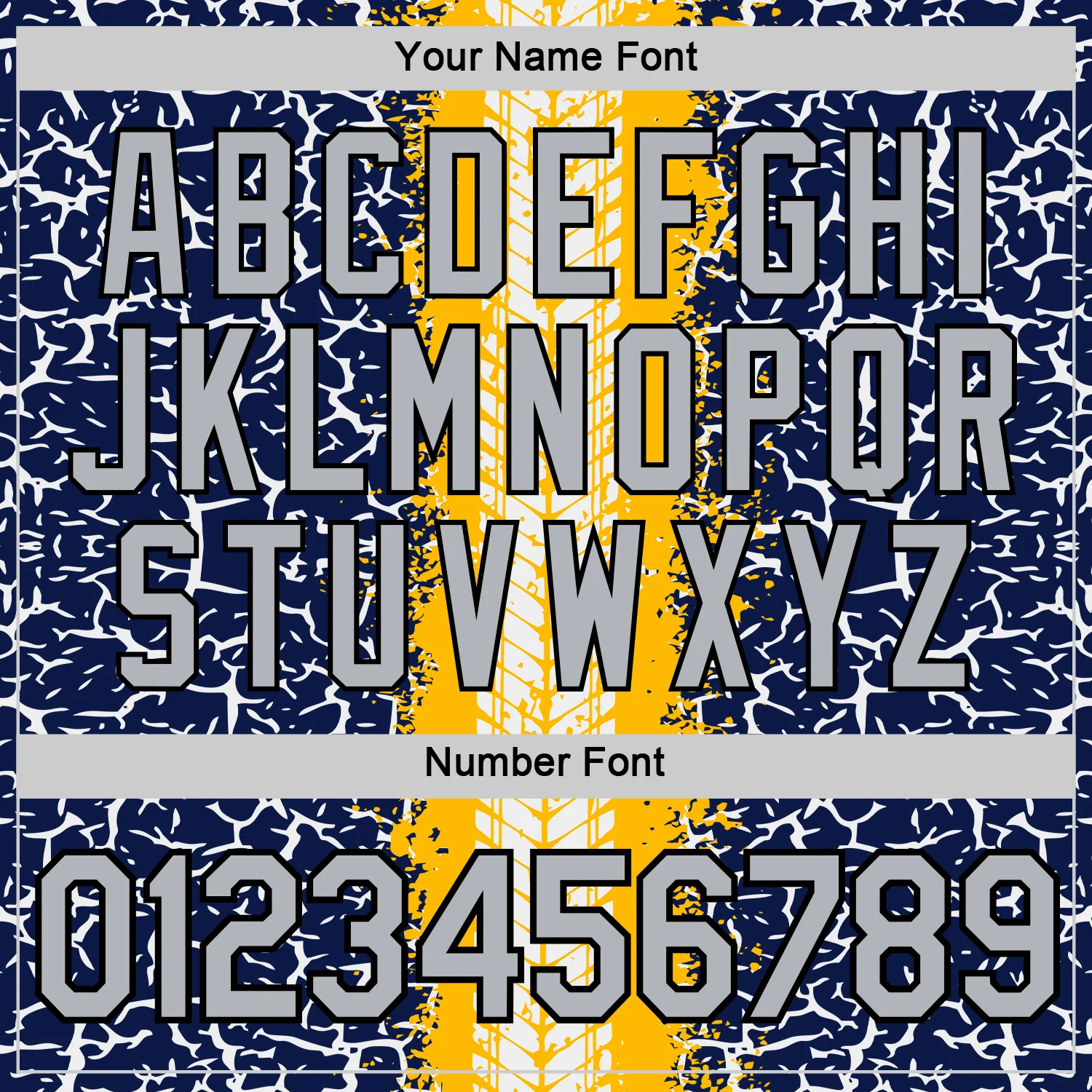 Custom Navy Light Gray Gold-Black 3D Esports Performance T-Shirt - Image 4