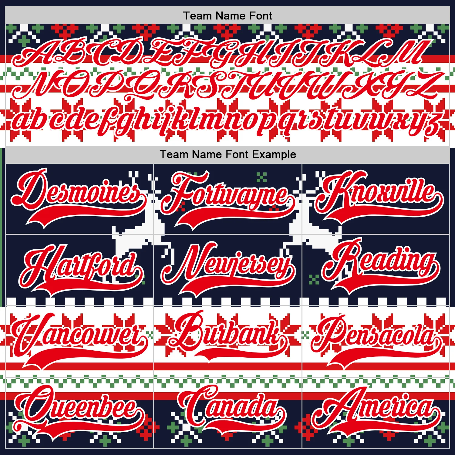 Custom Navy Fire Red-White 3D Christmas Ugly Sweater Hockey Lace Neck Jersey - Image 4