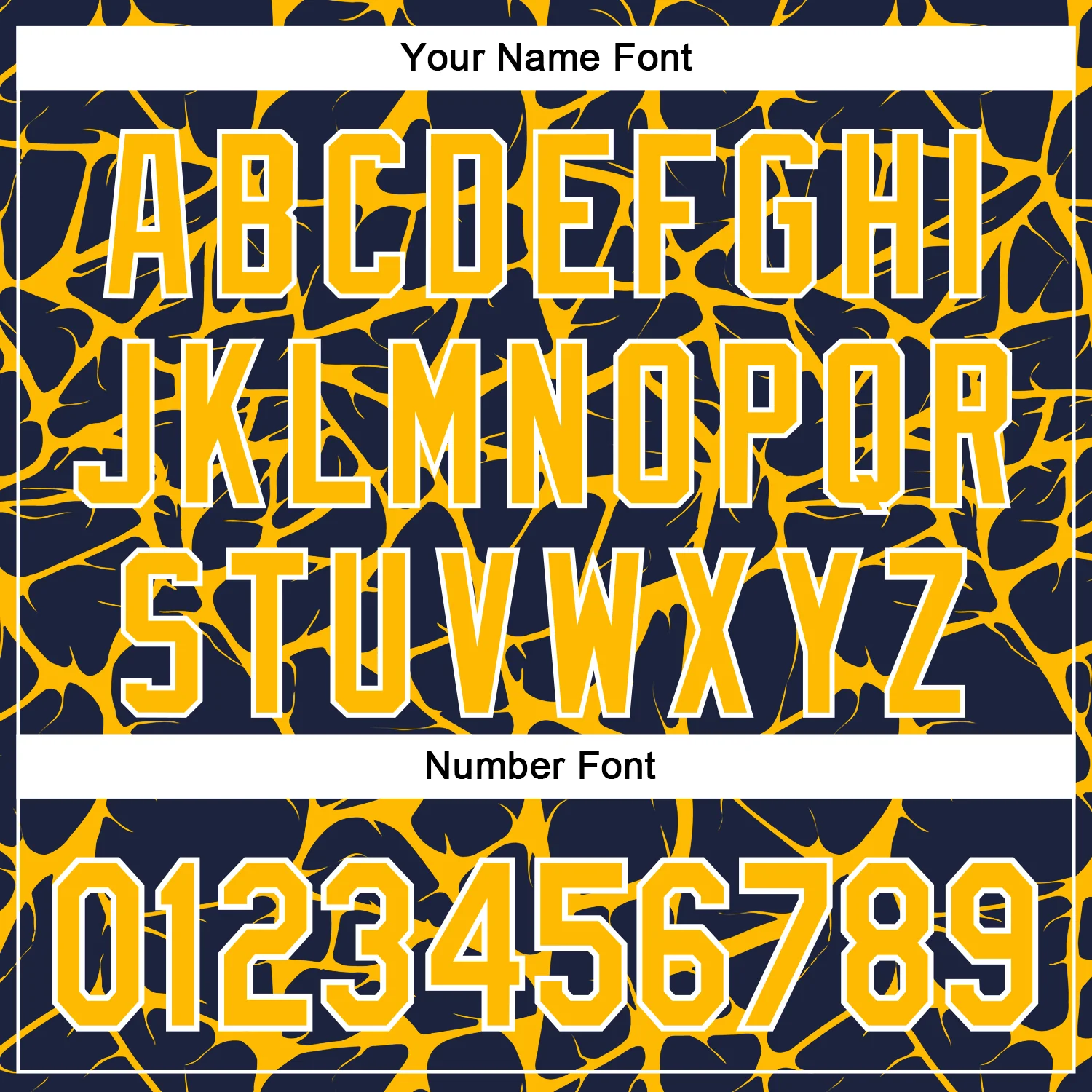Custom Navy Gold-White Abstract Network Bomber Full-Snap Varsity Letterman Hoodie Jacket - Image 6