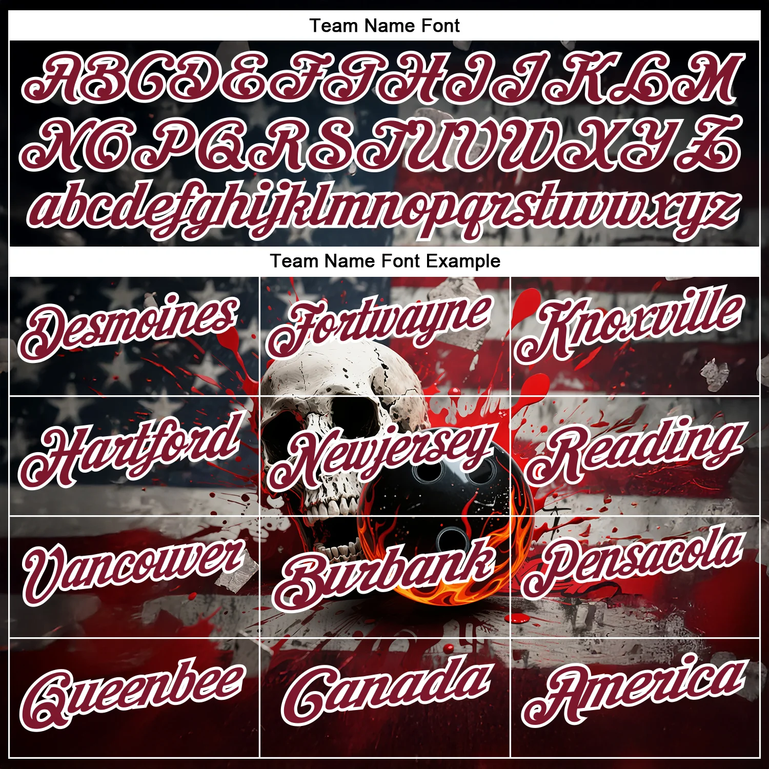 Custom Navy Crimson-White 3D American Flag Splash Flame Skull Bowling Performance Polo Shirt - Image 4