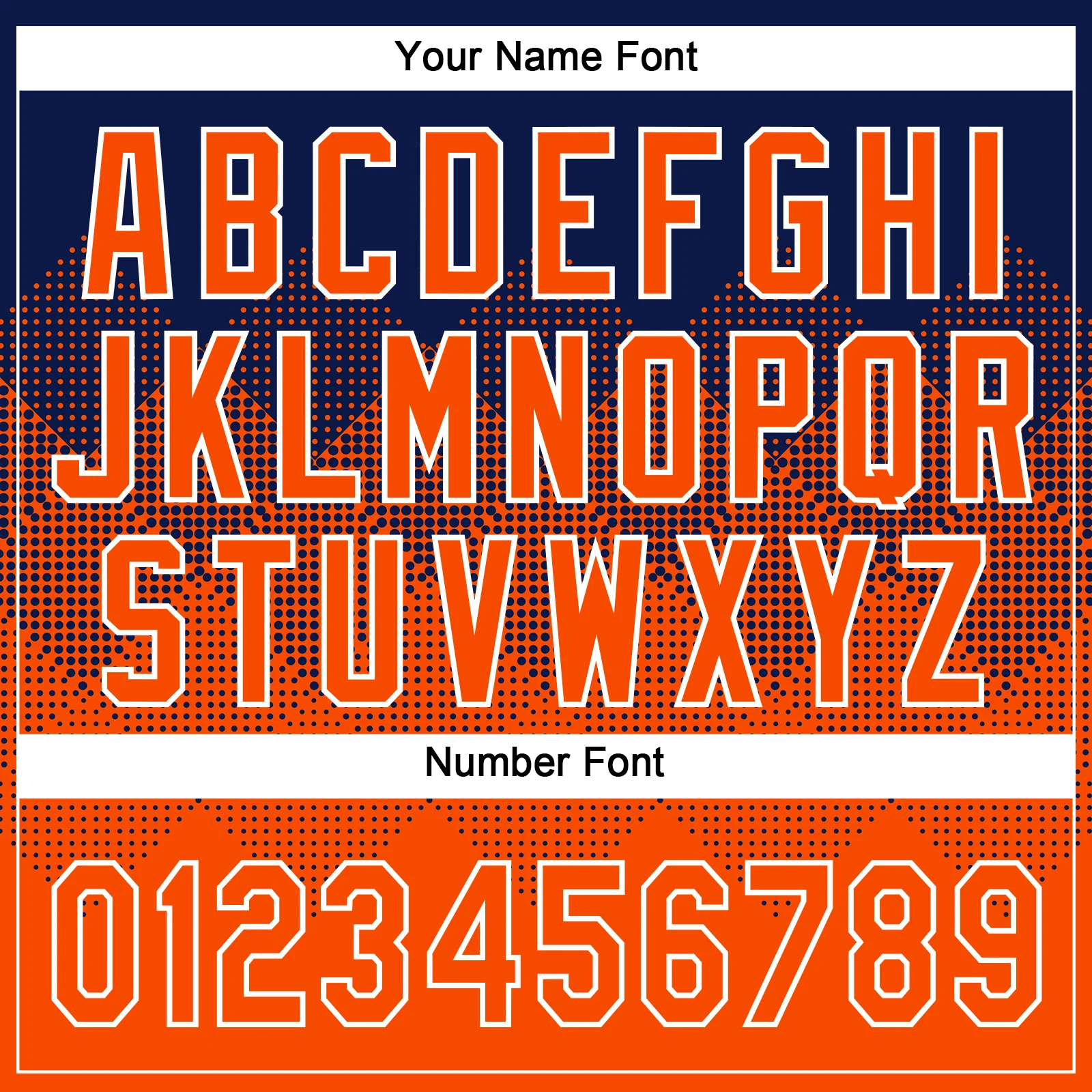 Custom Navy Orange-White 3D Gradient Square Shape Two-Button Unisex Softball Jersey - Image 5