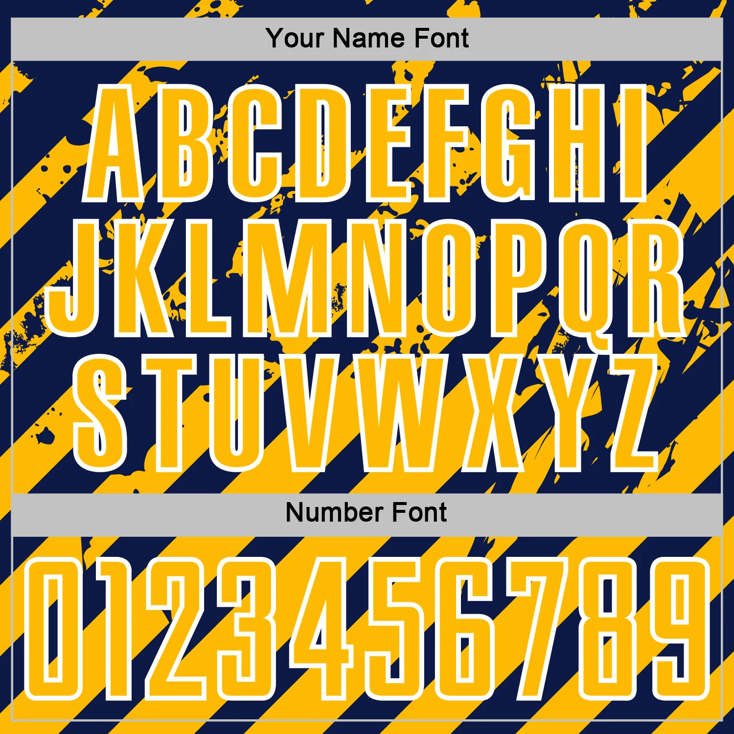 Custom Navy Gold-White Distressed Diagonal Stripe Pattern Sports Sublimation Soccer Uniform Jersey - Image 6