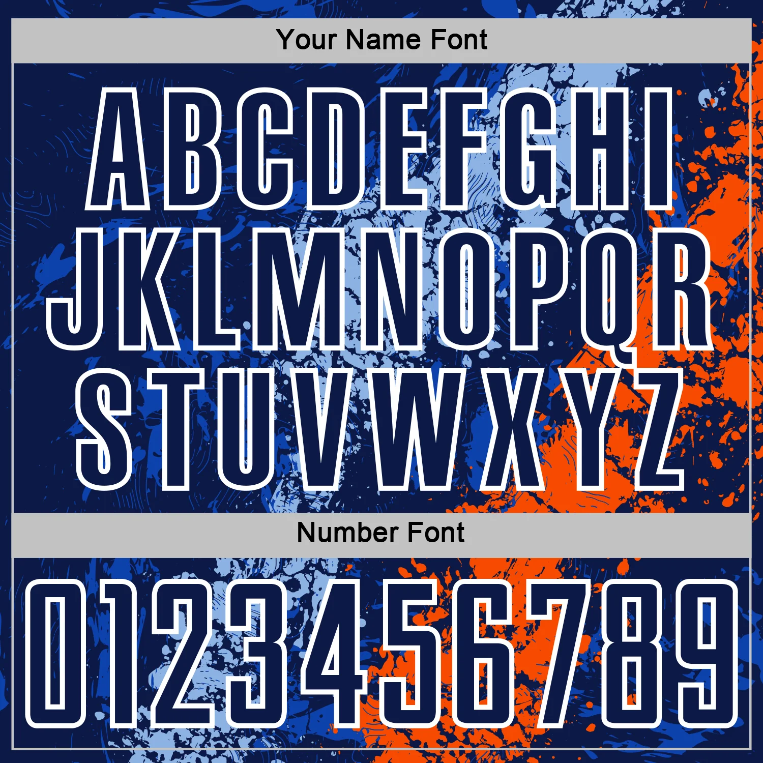 Custom Navy White Light Blue-Orange Dripping Splatter Cracked Texture Sublimation Soccer Uniform Jersey - Image 6