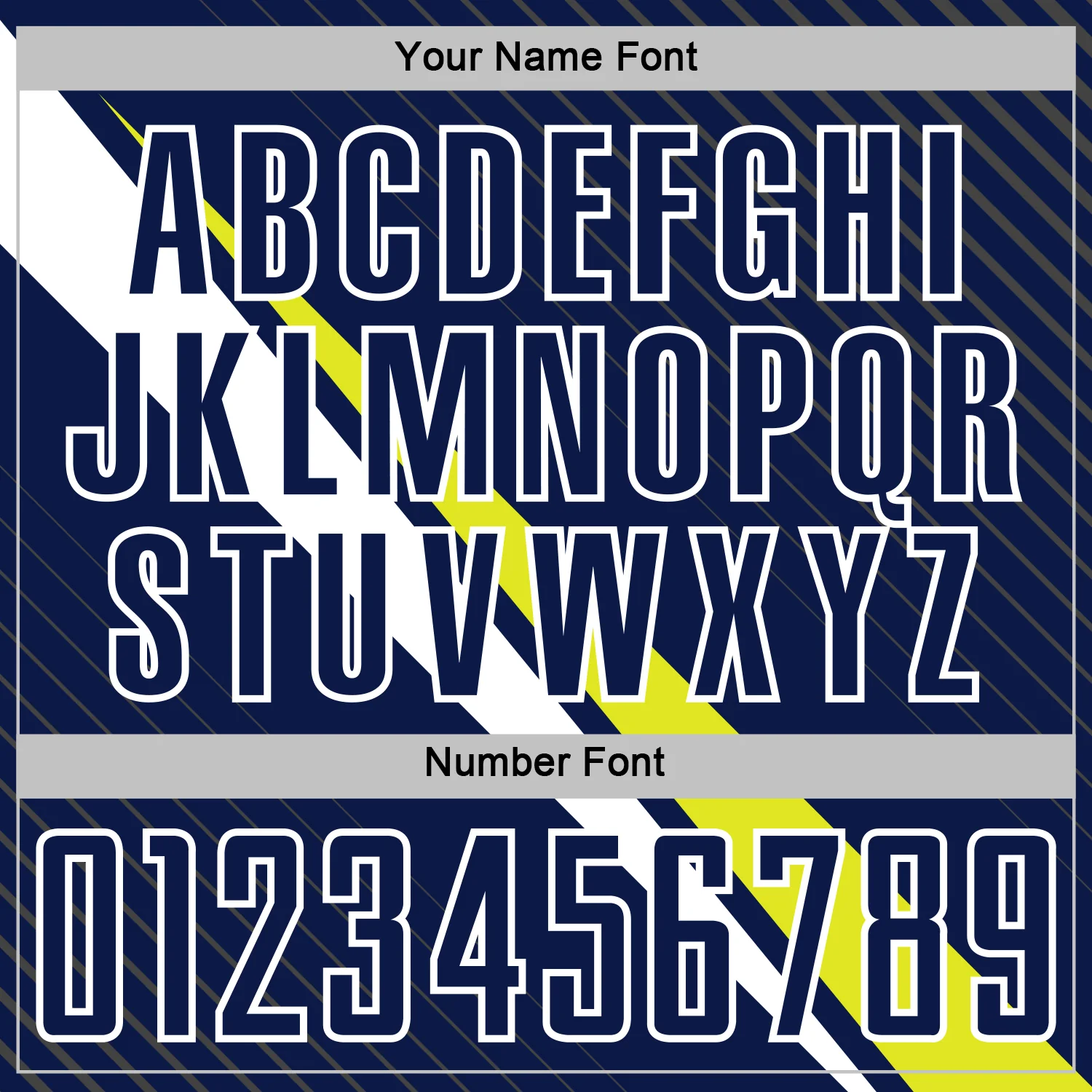 Custom Navy White-Neon Yellow Diagonal Stripes Sports Sublimation Soccer Uniform Jersey - Image 6
