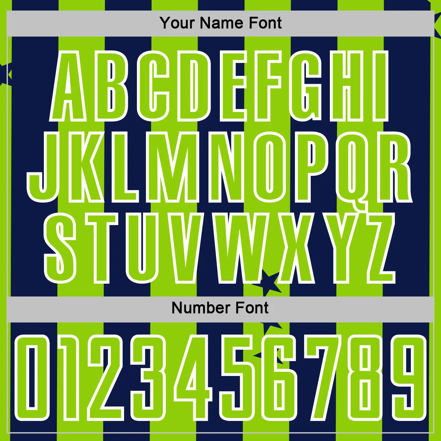 Custom Navy Neon Green-White Stars And Stripes Sports Sublimation Soccer Uniform Jersey - Image 6