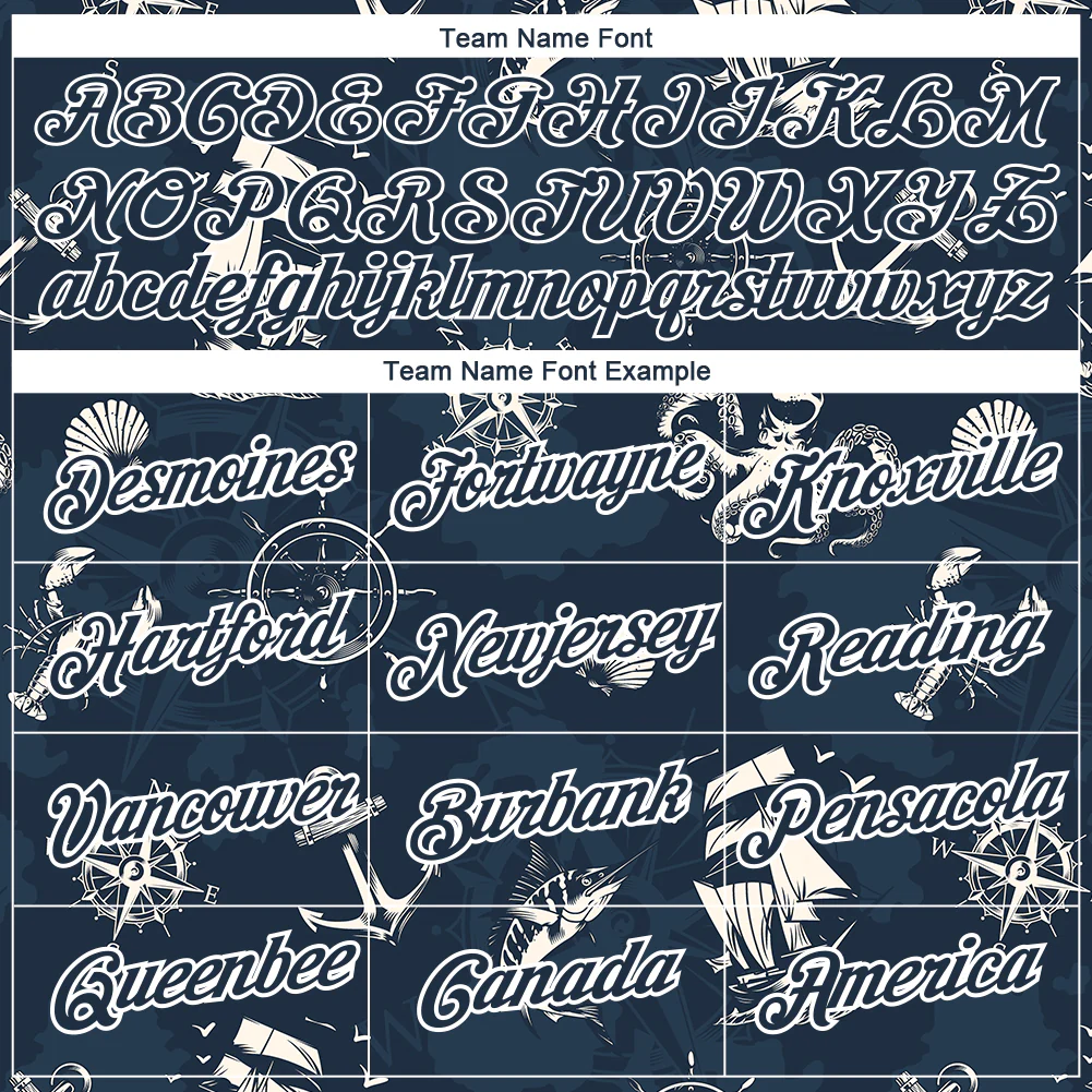 Custom Navy White 3D Pattern Design Sailing Ship Wheel Compass Columbus Day Performance T-Shirt - Image 3