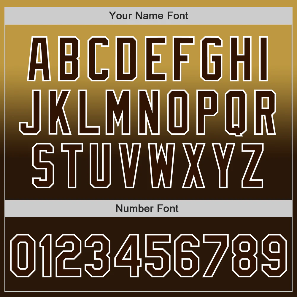 Custom Old Gold Brown-White Authentic Fade Fashion Baseball Jersey - Image 5