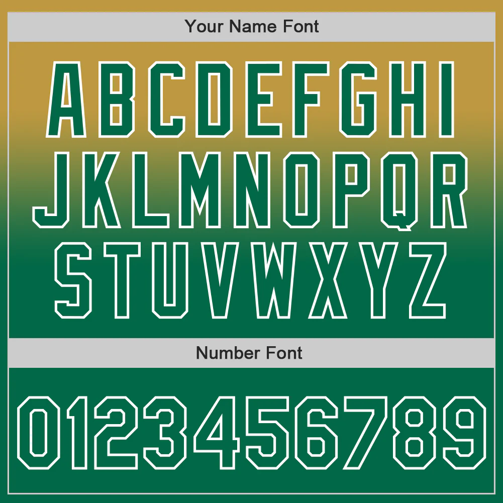 Custom Old Gold Kelly Green-White Authentic Fade Fashion Baseball Jersey - Image 5