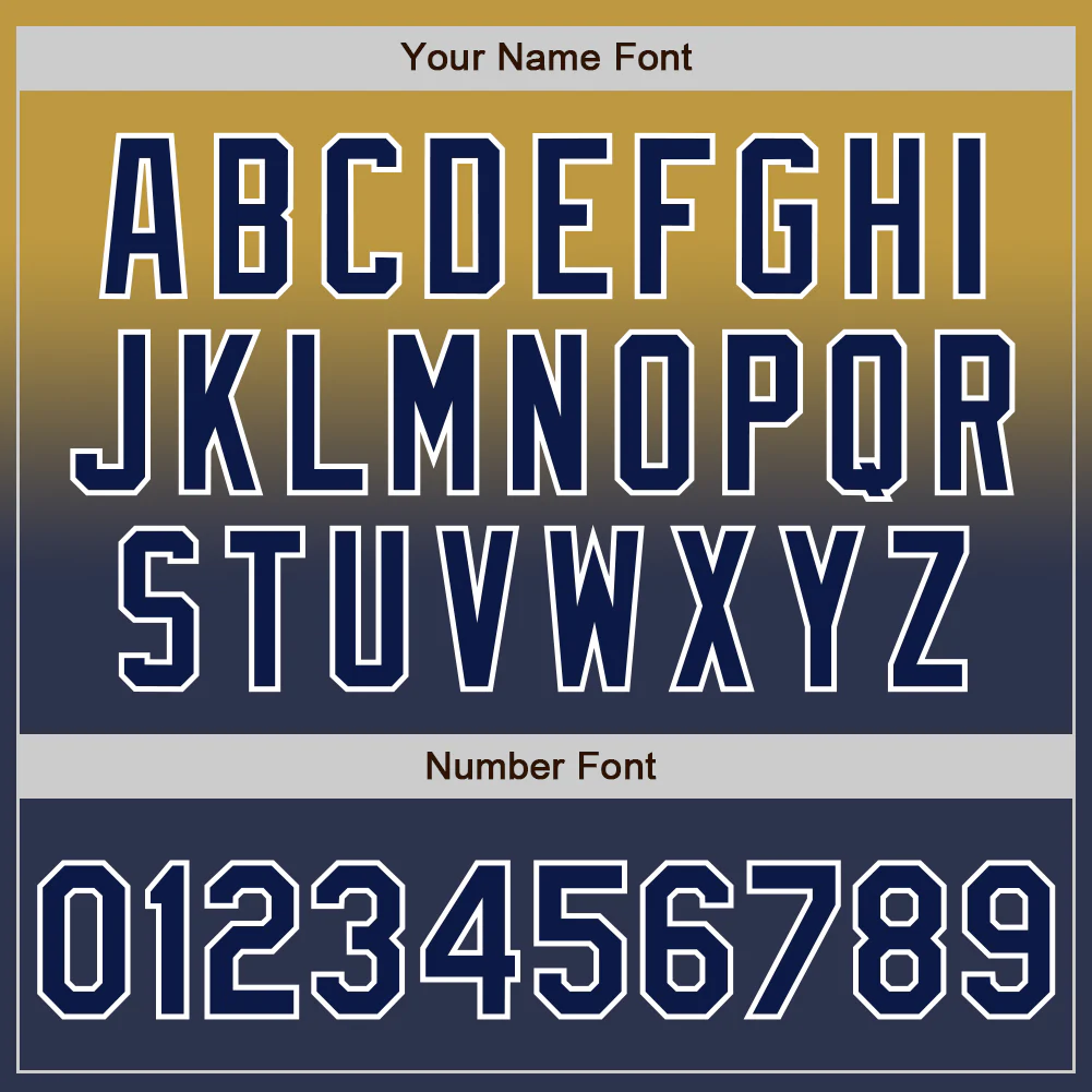 Custom Old Gold Navy-White Authentic Fade Fashion Baseball Jersey - Image 5