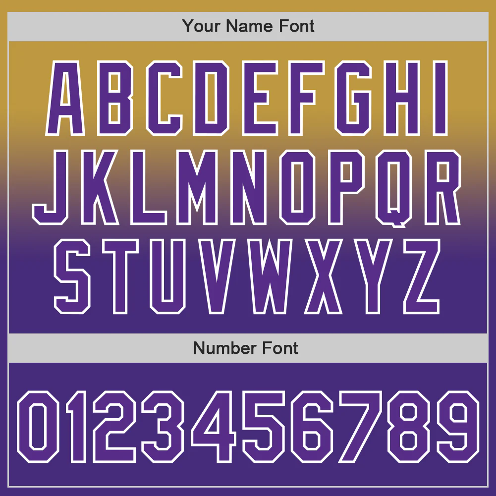 Custom Old Gold Purple-White Authentic Fade Fashion Baseball Jersey - Image 5